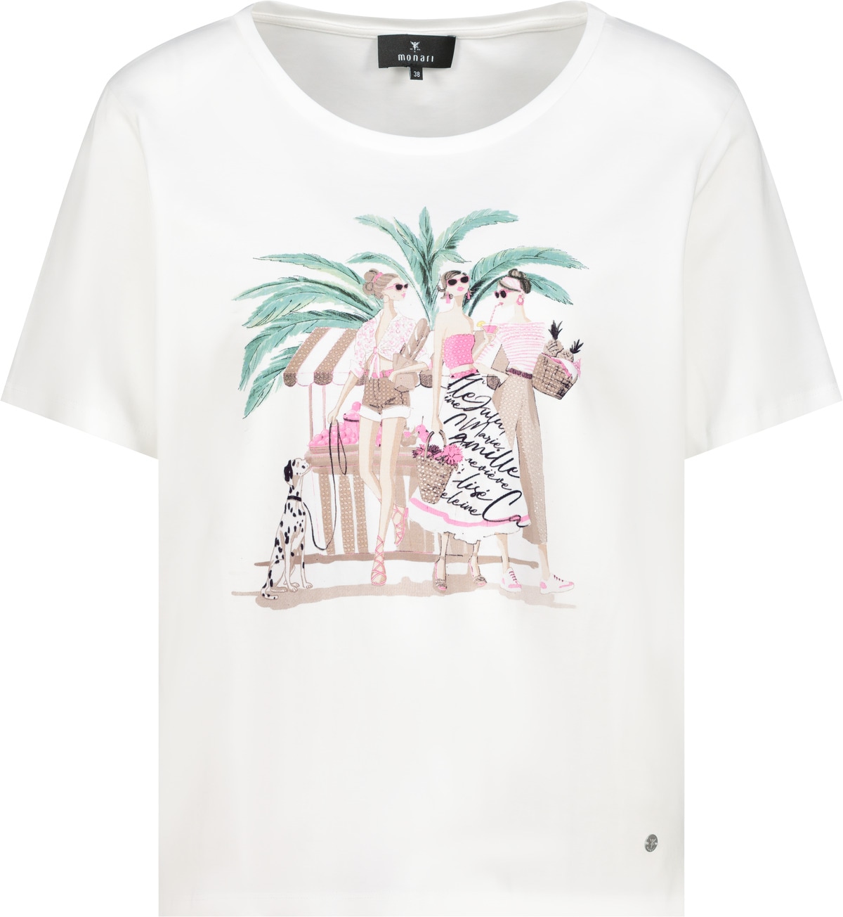Monari Shirt à col rond »Shirt Frauen gezeichnet« avec imprimé femme