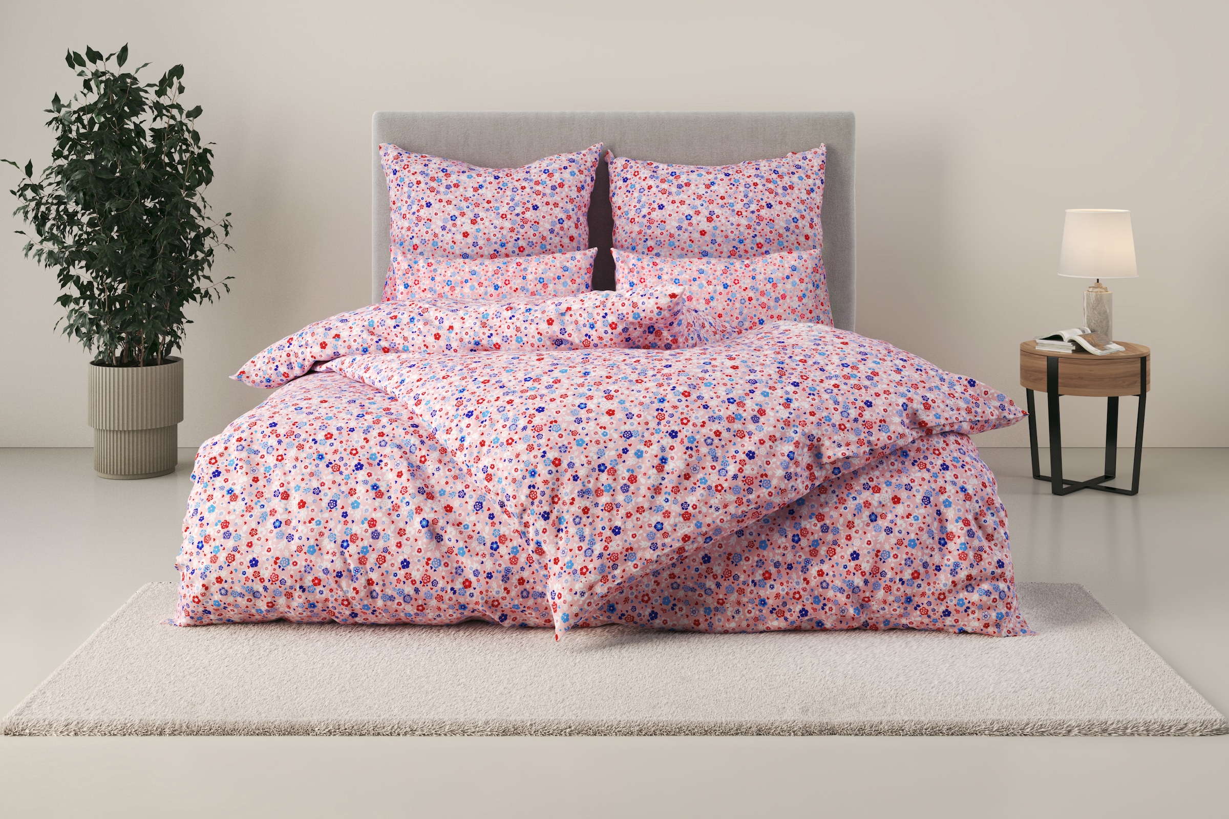 my home Bettwäsche »Mariby«, mit feinem Blümchen Design, skandinavisch, romantische Bettwäsche
