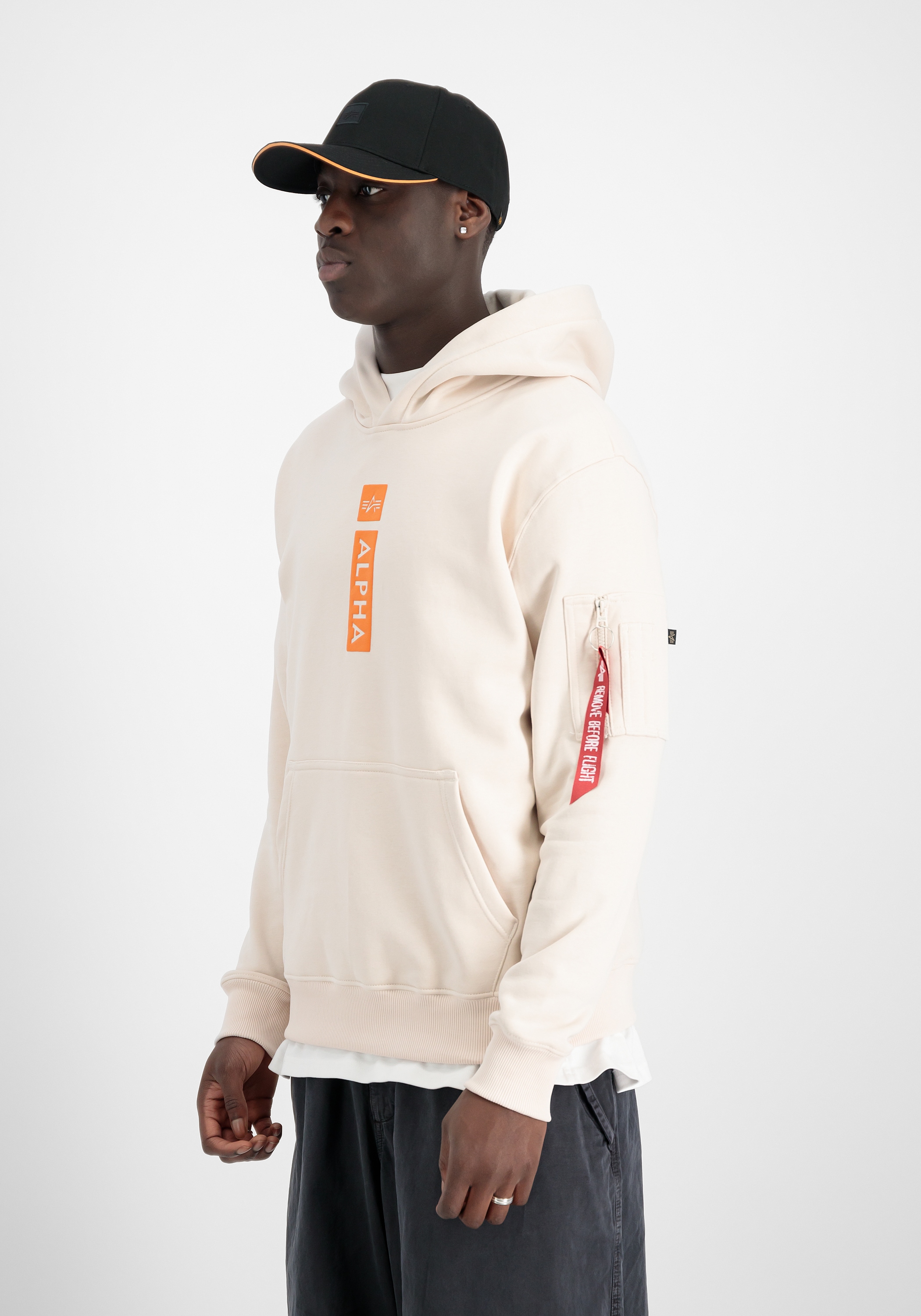 Image of Alpha Industries Hoodie "Alpha Puff Print Hoodie"