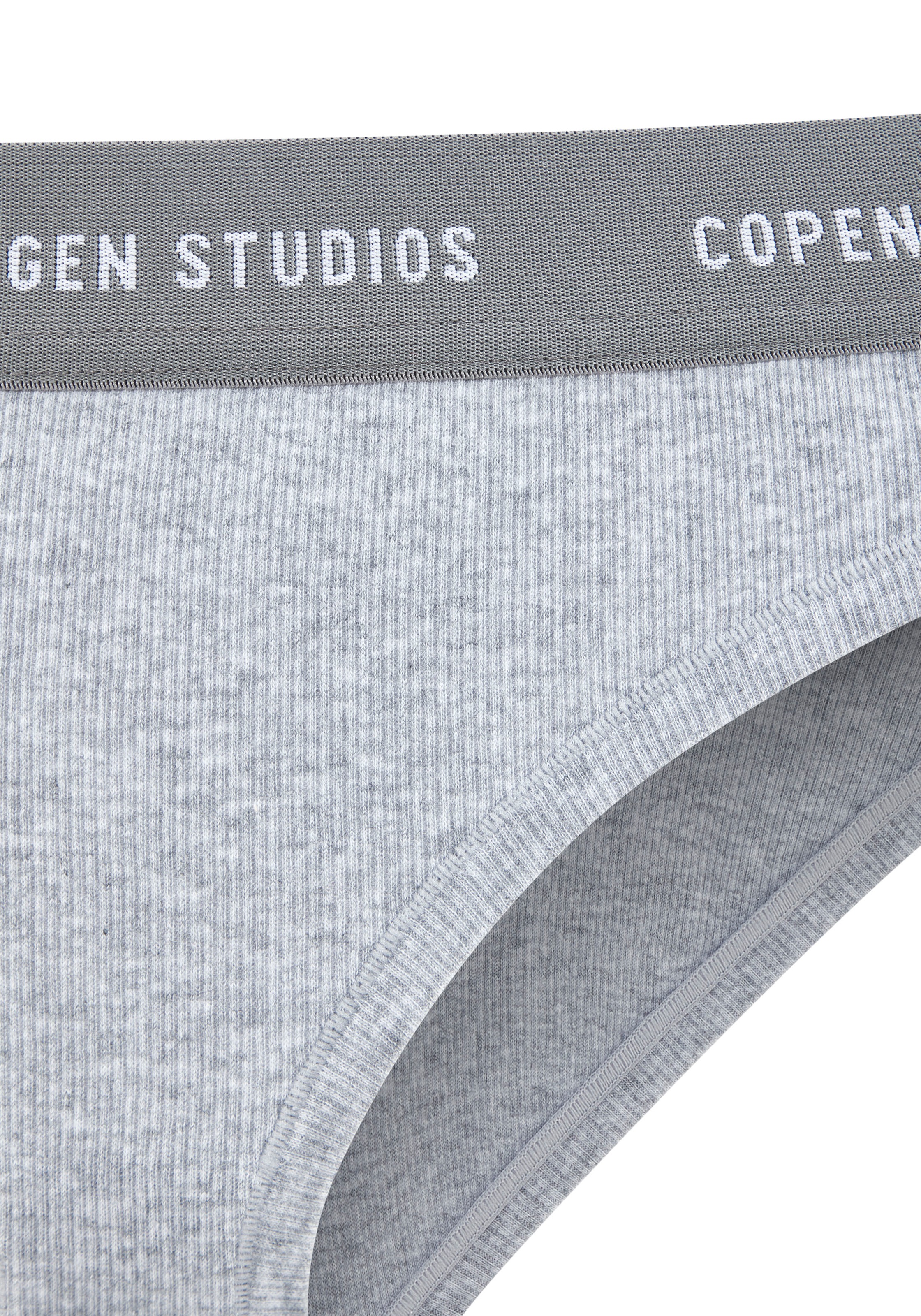 Copenhagen Studios Bikinislip »mit softem Logobund«, (2er-Pack), aus gerippter Bio-Baumwollqualität