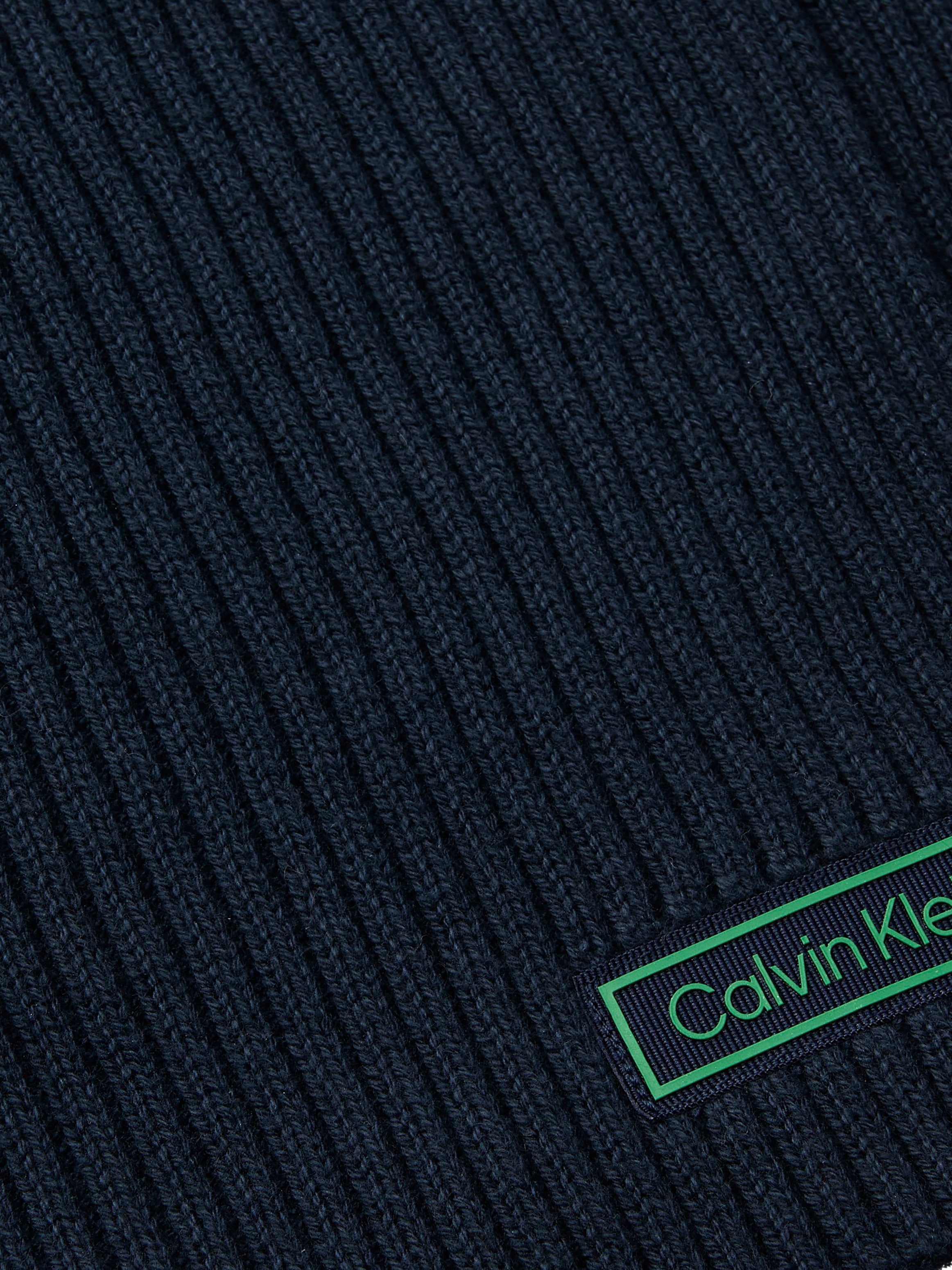 Calvin Klein Foulard de mode »PATCH CHUNKY RIB COTTON SCARF« au design uni classique