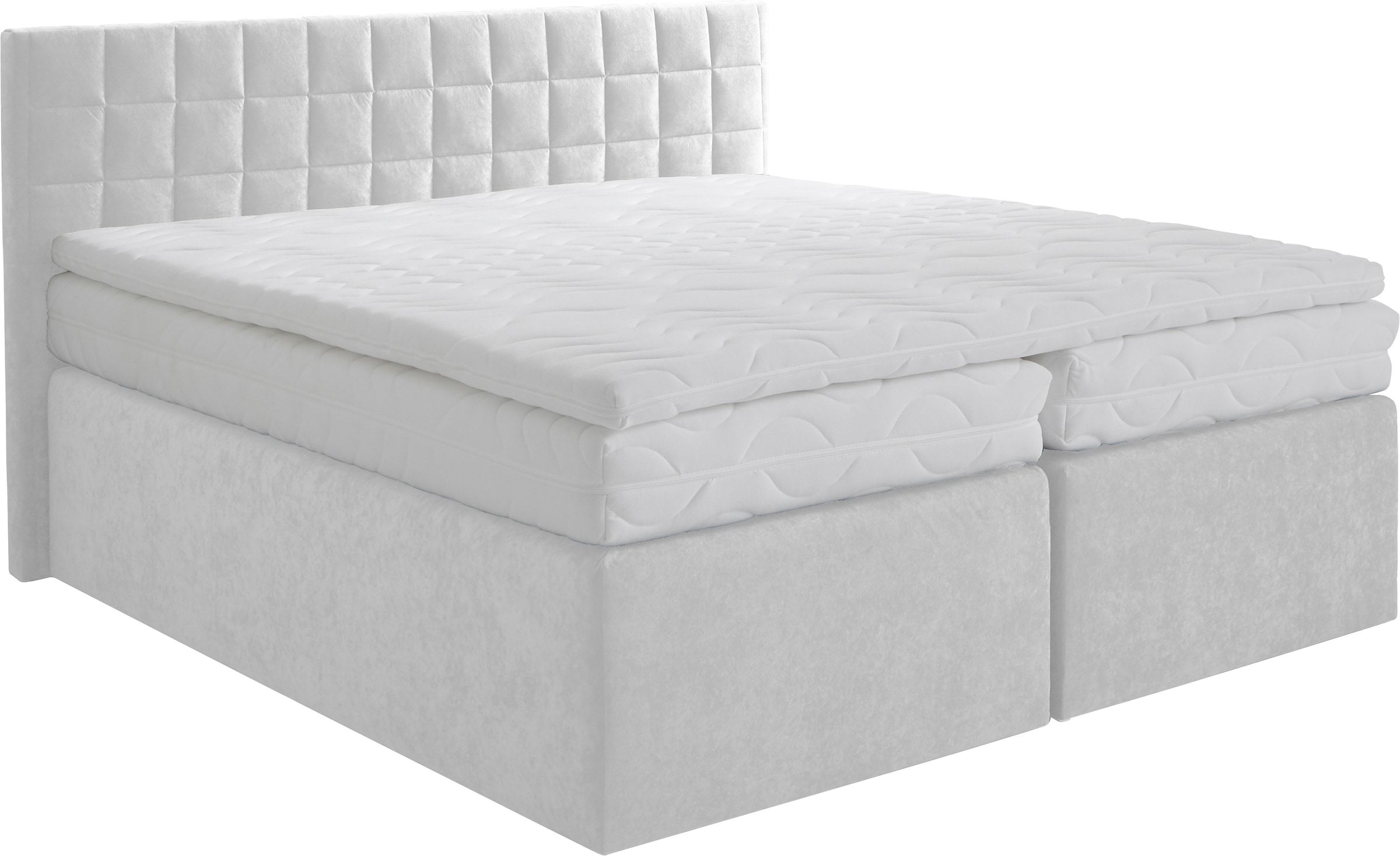 Westfalia Schlafkomfort Boxspringbett »Dublin, wahlweise mit Topper in verschiedenen Härtegraden erhältlich« mit schöner Kopfteilversteppung