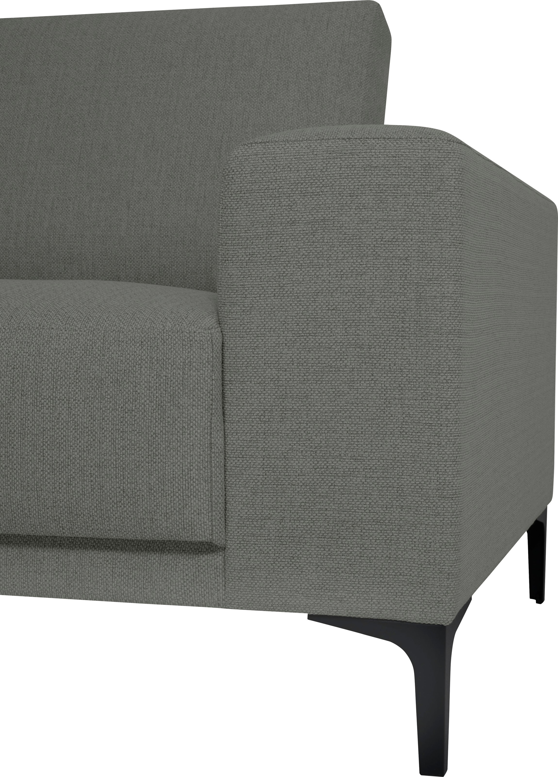 Places of Style Ecksofa »Xander, L-Form,«, Breite 289 cm, Webstoff, Soft-Touch Chenille, schwarze Metallfüsse