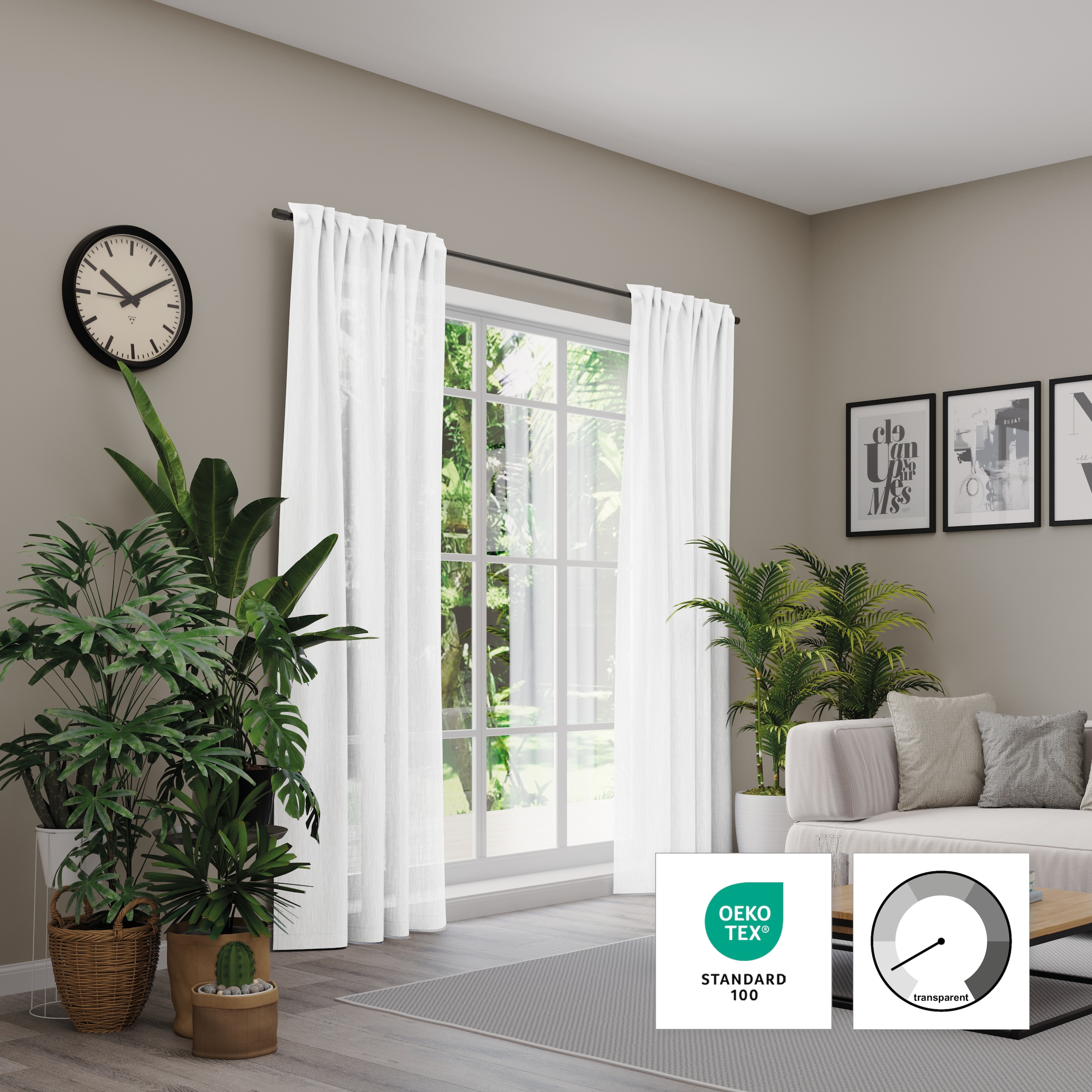 Neutex for you! Rideau »Libre-ECO« Bande multifonctionnelle 1 cuis tlg. nach Mass