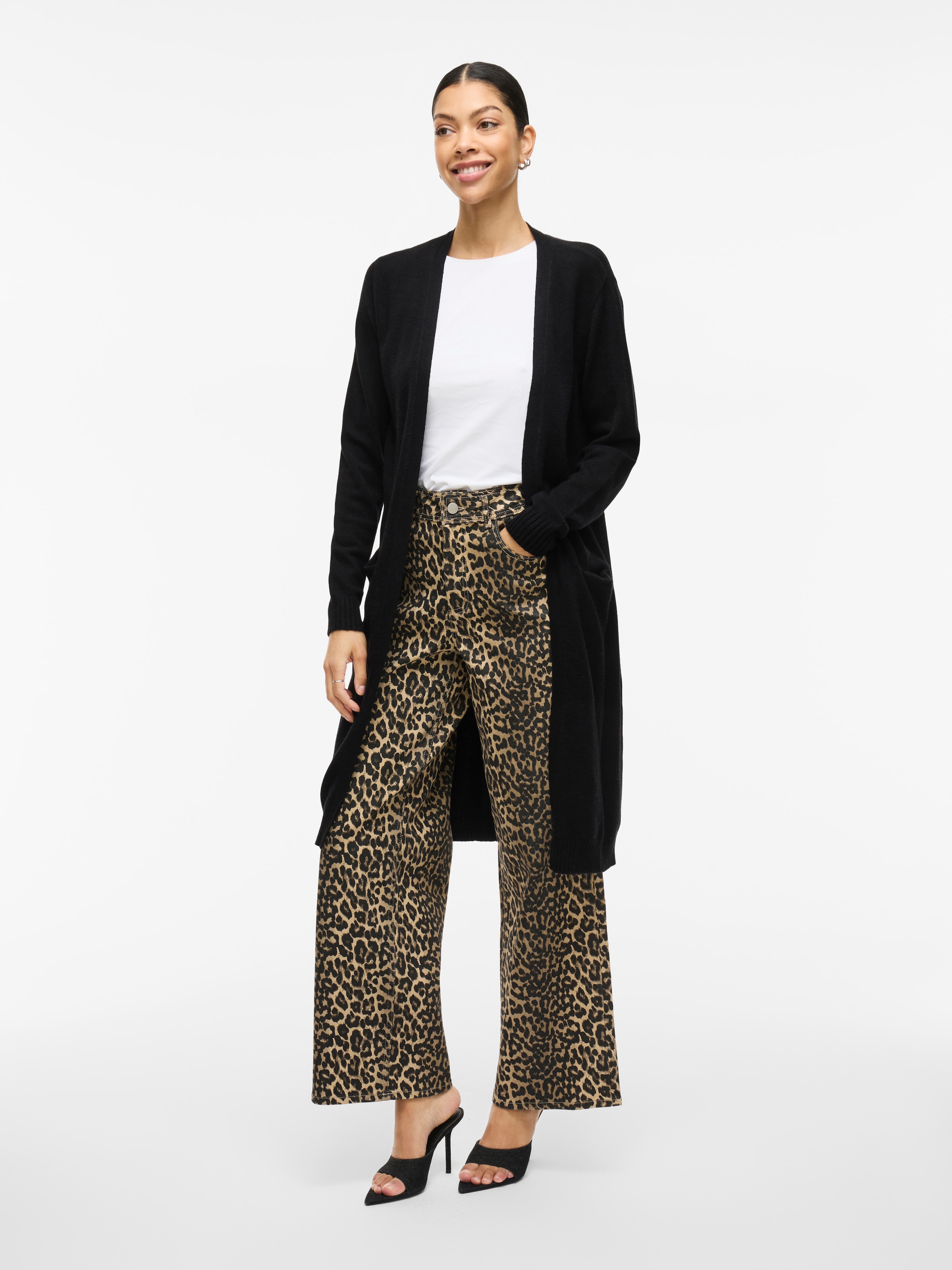 Vila Cardigan long »VIRIL LONG L/S  KNIT CARDIGAN - NOOS« en forme mi-longue jusqu’aux genoux