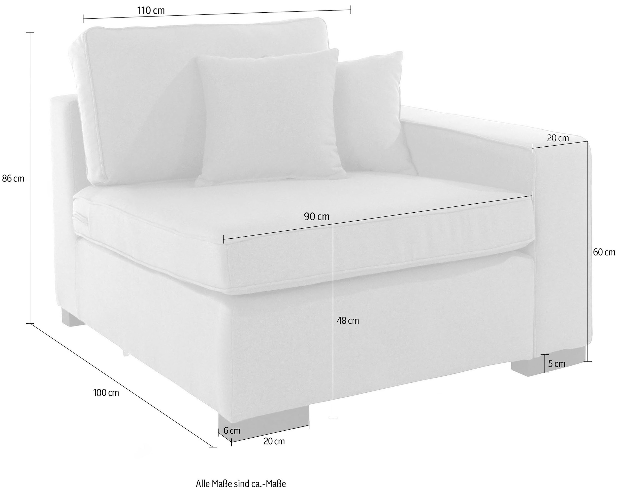 Guido Maria Kretschmer Home&Living Sofaelement »Skara«, Modul zum eigenen Zusammenstellen, in vielen Bezugsqualitäten