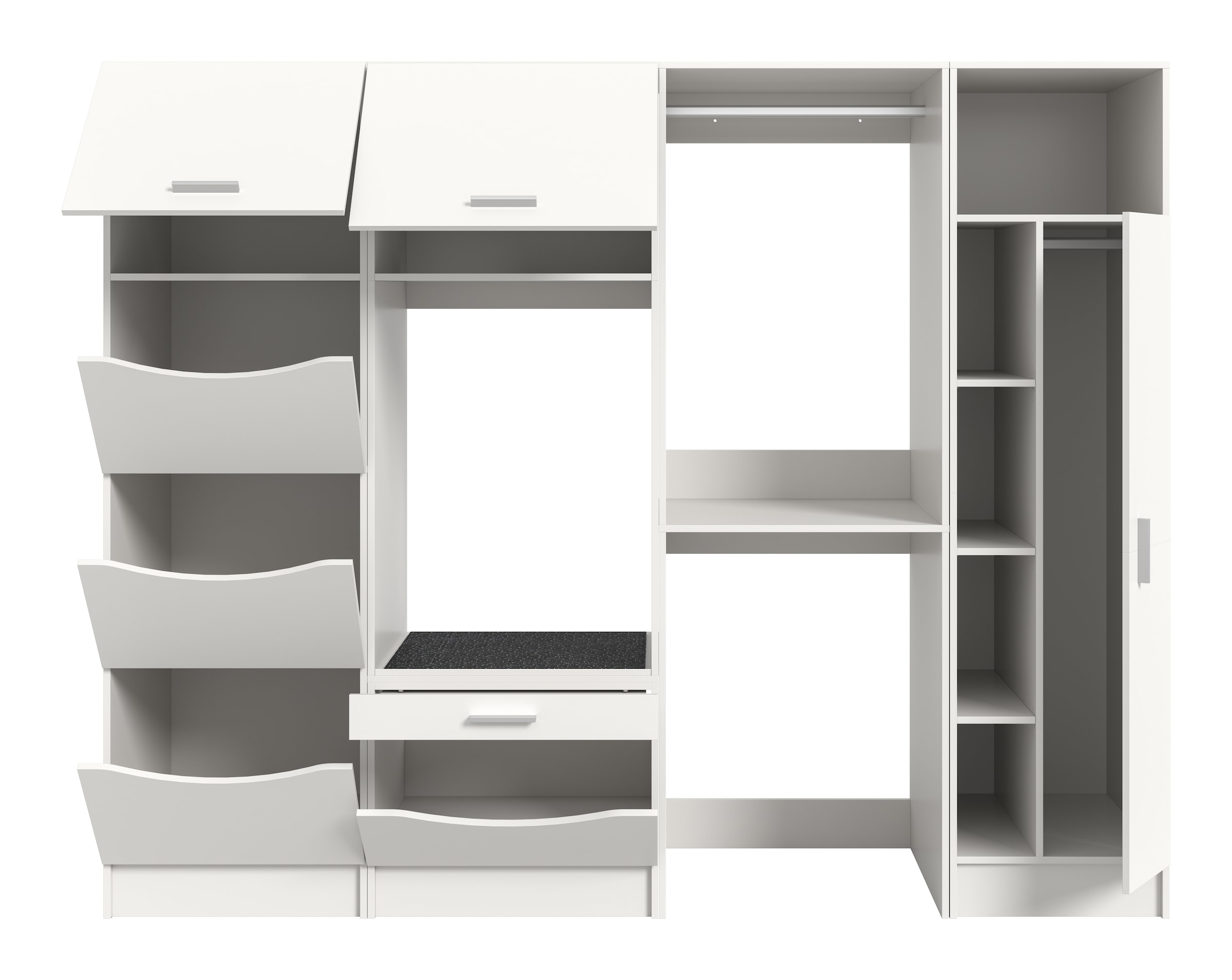 welltime Badmöbel-Set »FALAS, TOPSELLER!, 4-teilig, Hauswirtschaftsraum Set, Breite 248 cm« 1x Wäsche-, 2x Waschmaschinenumbau- & 1xMehrzweckschrank, 