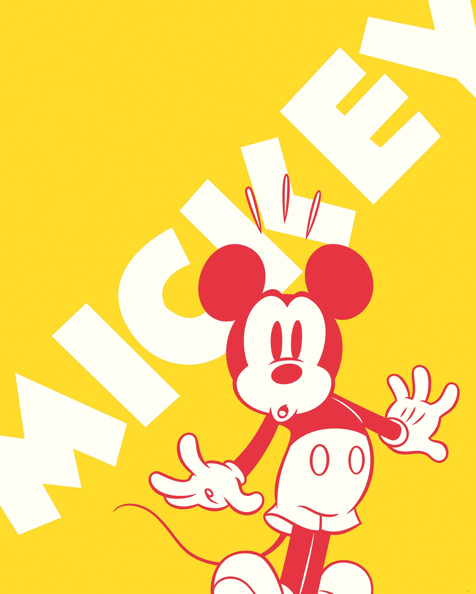 Image of Komar Vliestapete "Digitaldruck Vlies - Mickey Contrast - Grösse 200 x 250 cm" bedruckt glatt Kinderzimmer