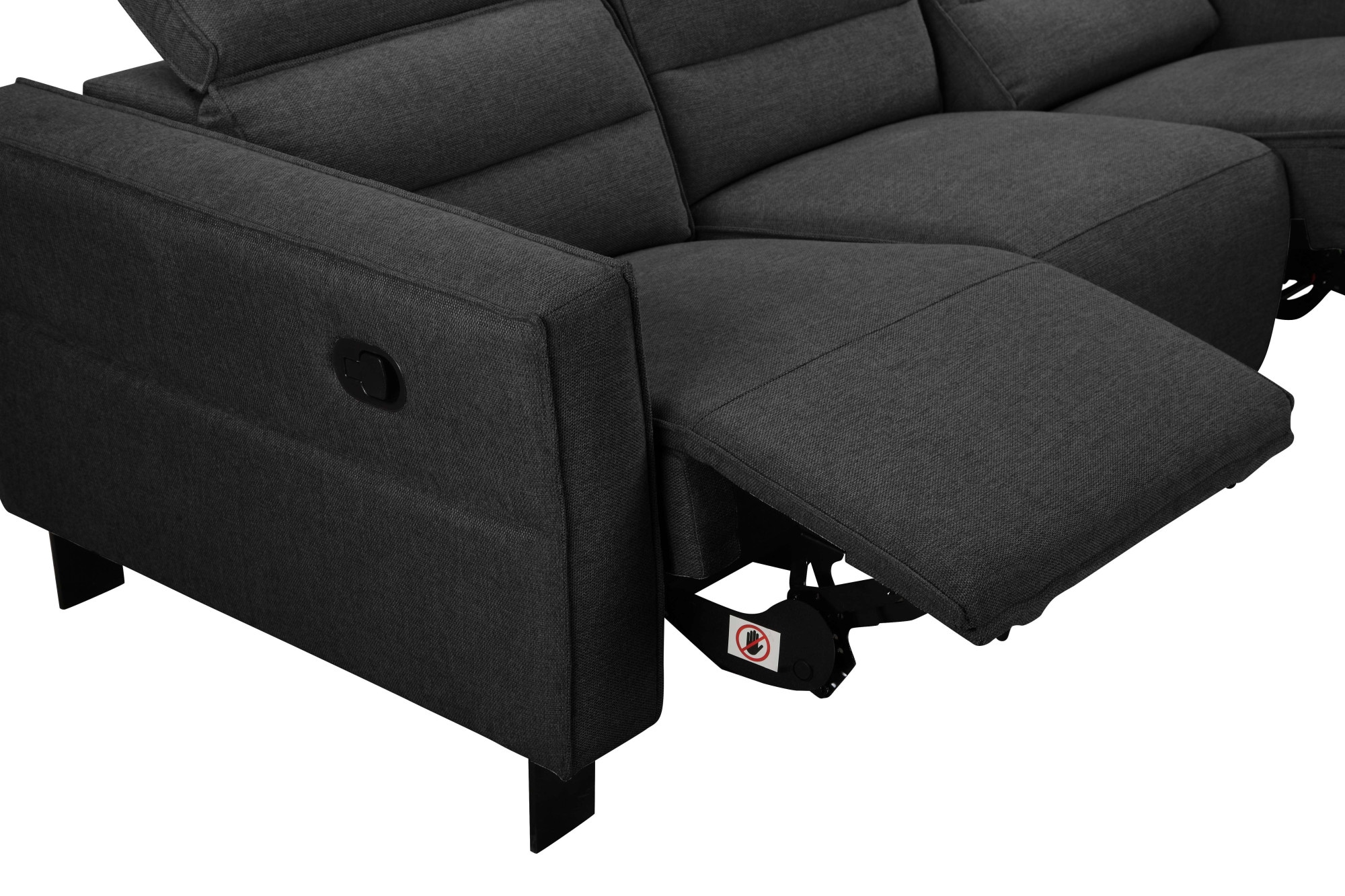 GOODproduct 3-places »Carpari, 224cm, manuelle od. elektrische Relaxfunktion in 2 Sitzen« avec USB-A/C, réglage de la tête de lit, cuir véritable, similicuir, tissu tissé