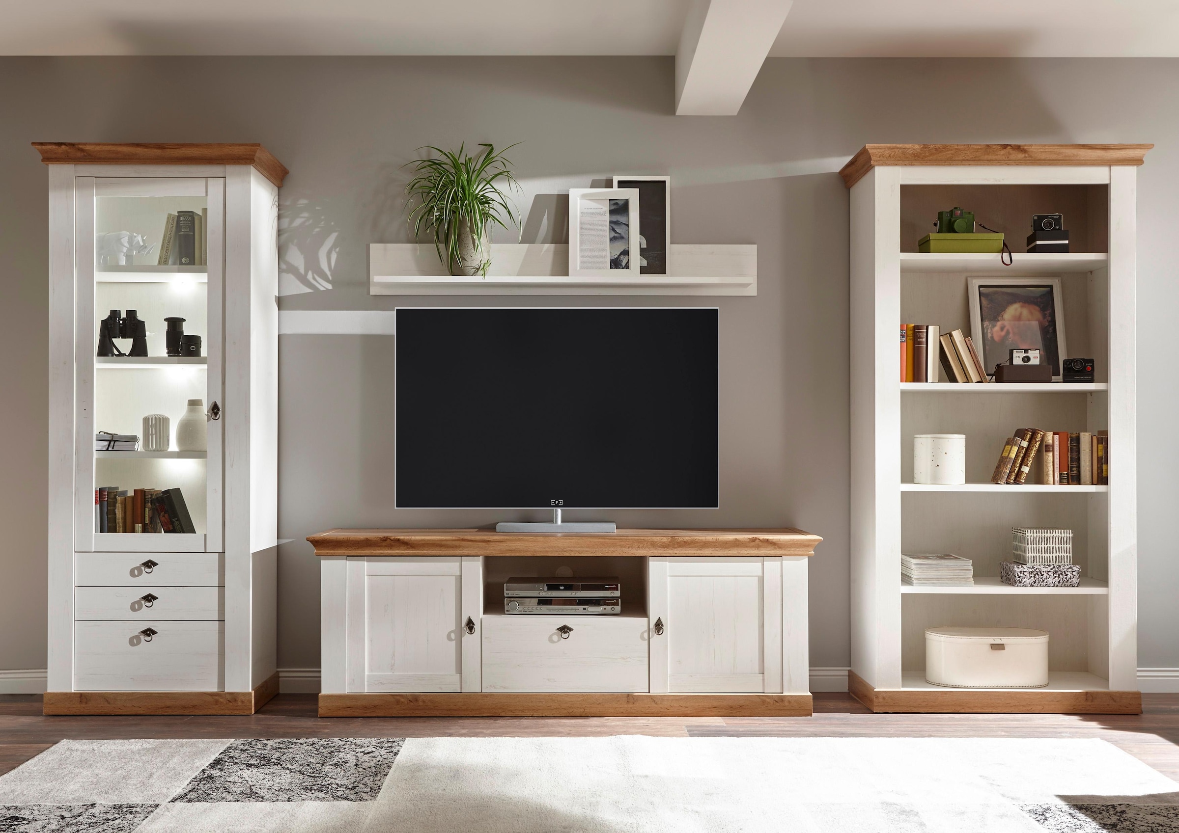 Image of Home affaire Wohnwand "Cremona, Anbauwand im Landhausstil, Komplettset, Wohnzimmer-Set"