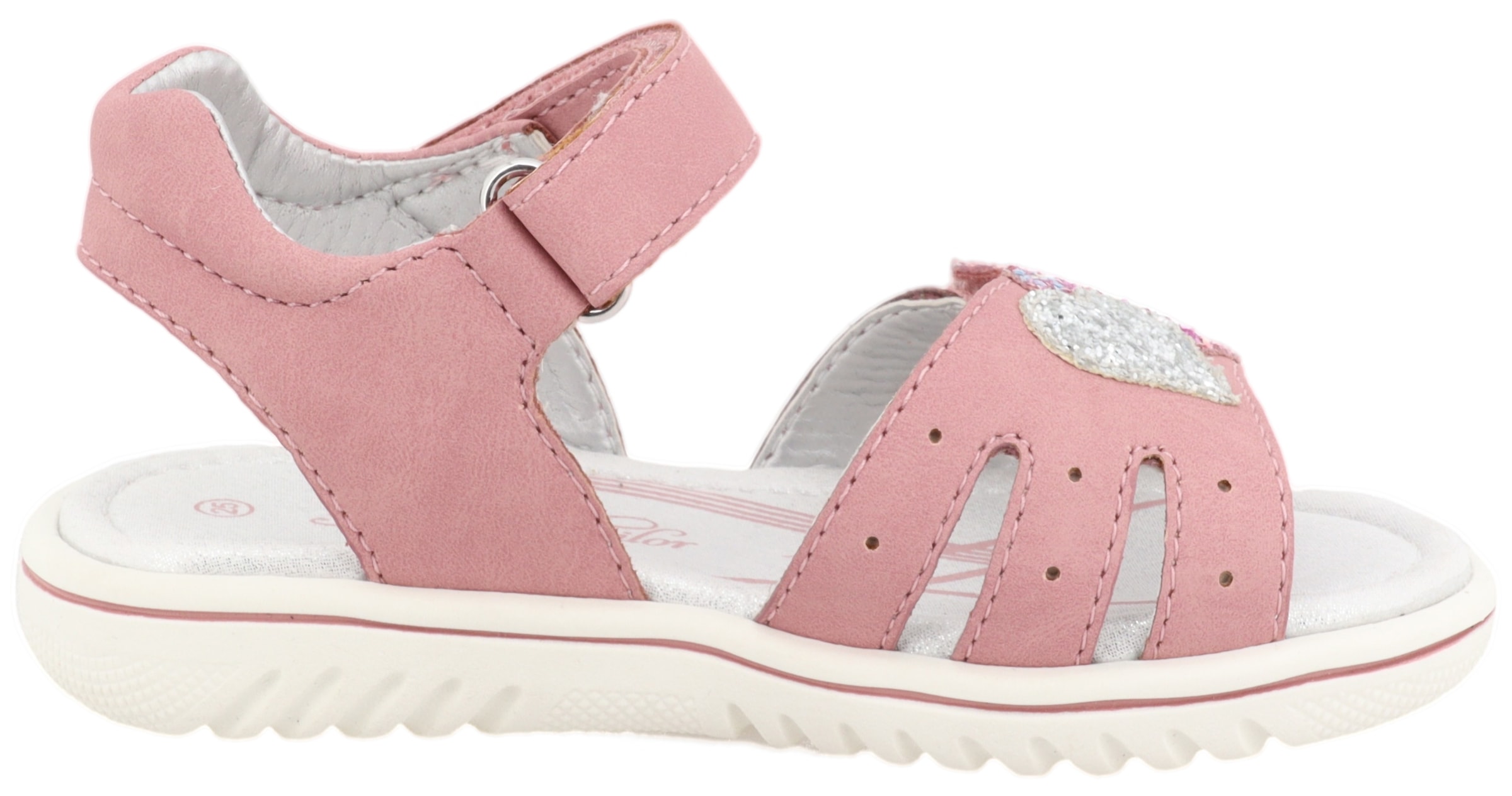 TOM TAILOR Sandale  , Festtagsschuh, Klettschuh, Sommerschuh mit Glitzer-Herzen