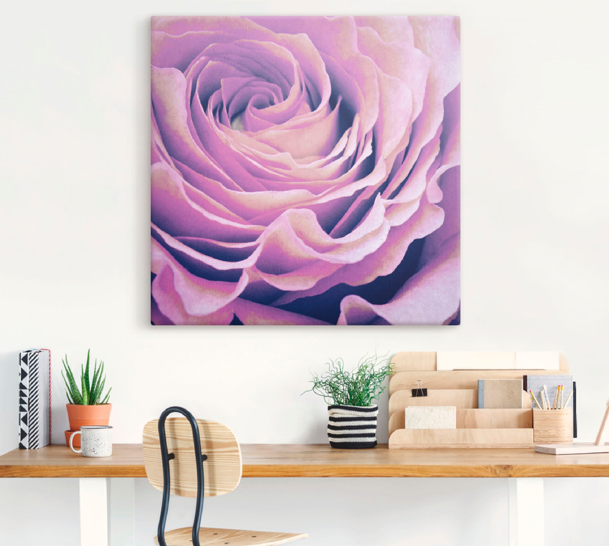 Artland Wandbild »Lila Rose«, Blumen, (1 St.), als Leinwandbild, Poster in verschied. Grössen