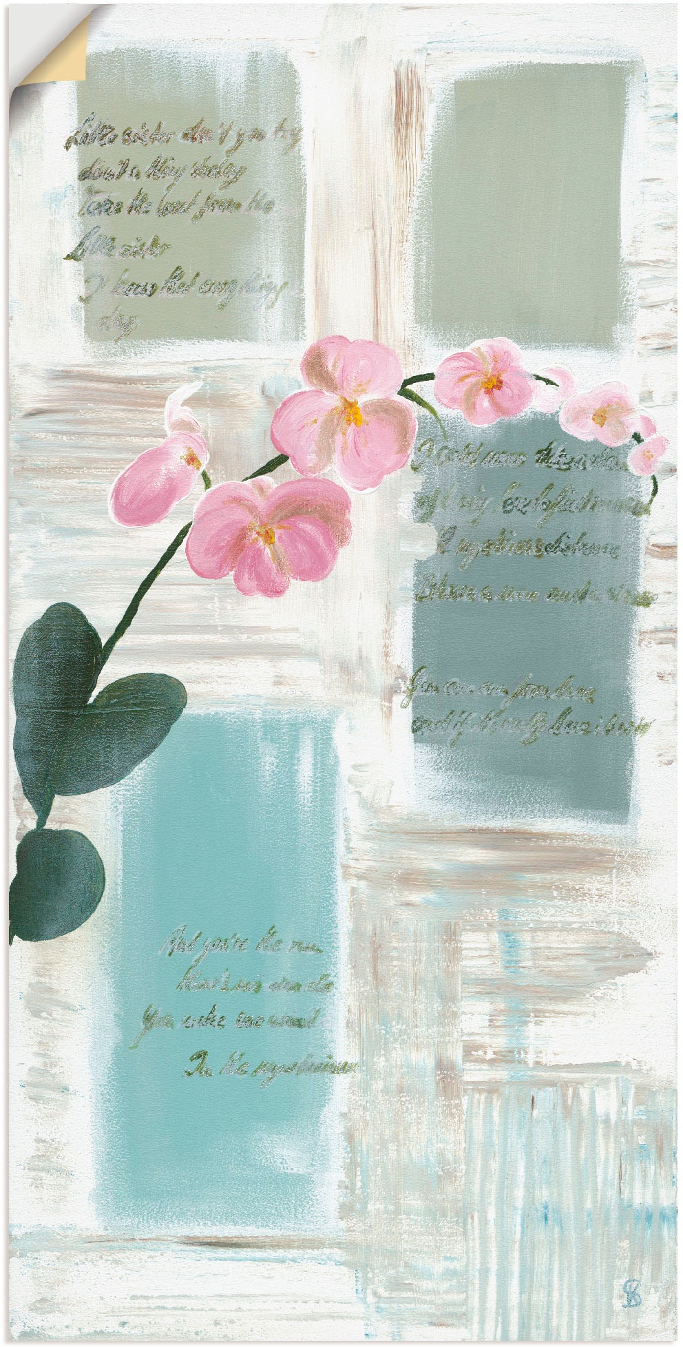 Image of Artland Wandbild »Poesie I«, Blumen, (1 St.), in vielen Grössen & Produktarten - Alubild / Outdoorbild für den Aussenbereich, Leinwandbild, Poster, Wandaufkleber / Wandtattoo auch für Badezimmer geeignet bei Ackermann Versand Schweiz