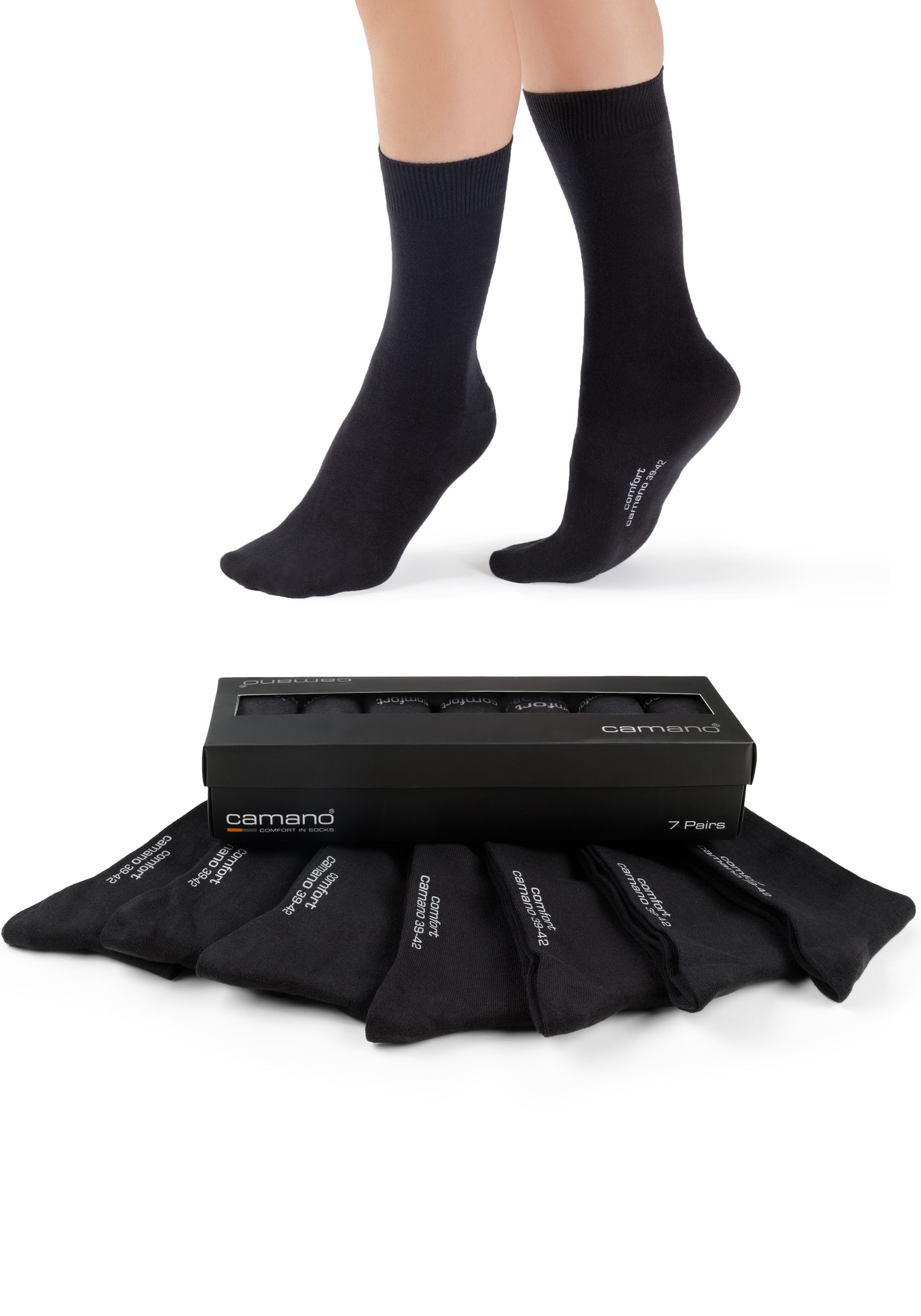 Image of Camano Socken "comfort" 7 Paar, in langer Form, mit Geschenkbox