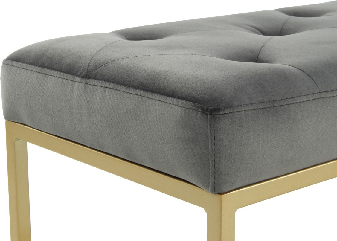 Kayoom Banc »Diaz 125, Edler Touch durch goldenes Gestell,Bietet mehrere Sitzplätze« 1 cuis tlg. samtweich, gesteppt, mit Zierknöpfen, Hochwertiger Samtbezug