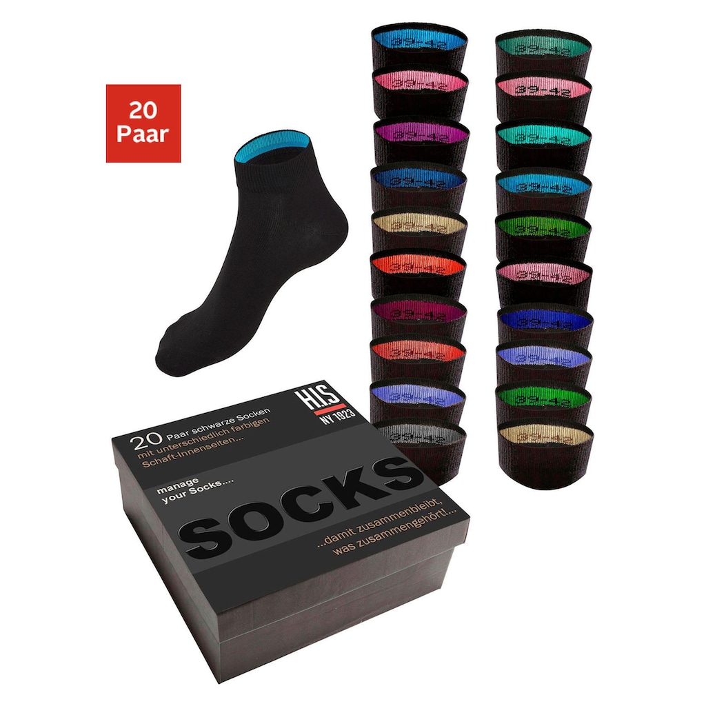 H.I.S Kurzsocken, (Box, 20 Paar)