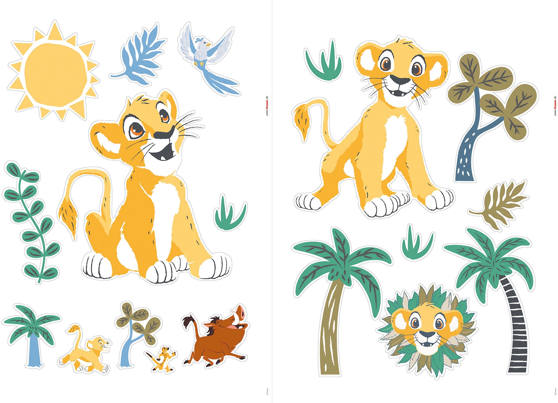 Komar Wandtattoo »Lion King Faraway Oasis - Grösse 50 x 70 cm«, (19 St.), selbstklebend, Wandsticker, Kinderzimmer