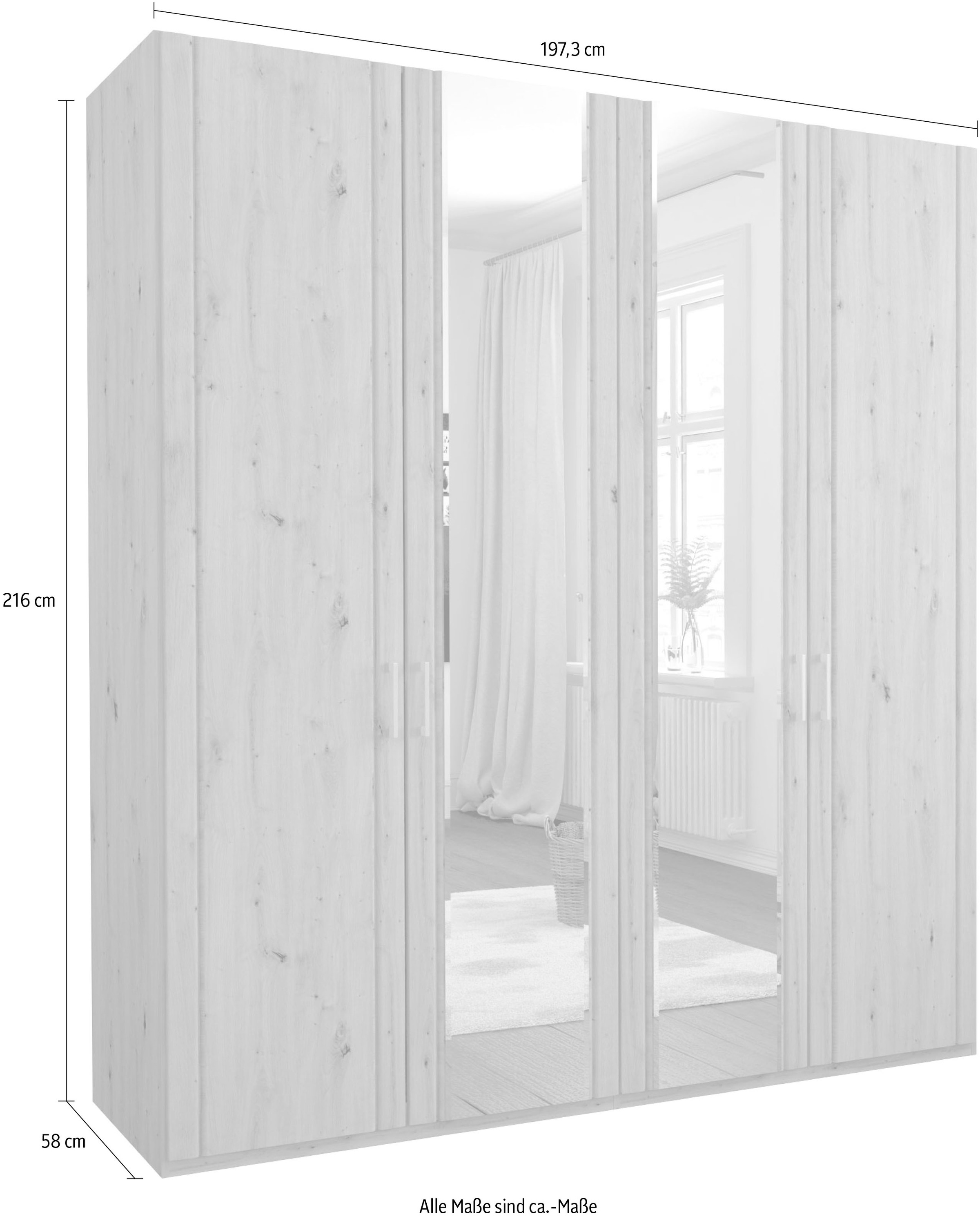 WIEMANN Armoires à vêtements »Mainau« mit Holz- und Spiegeltüren