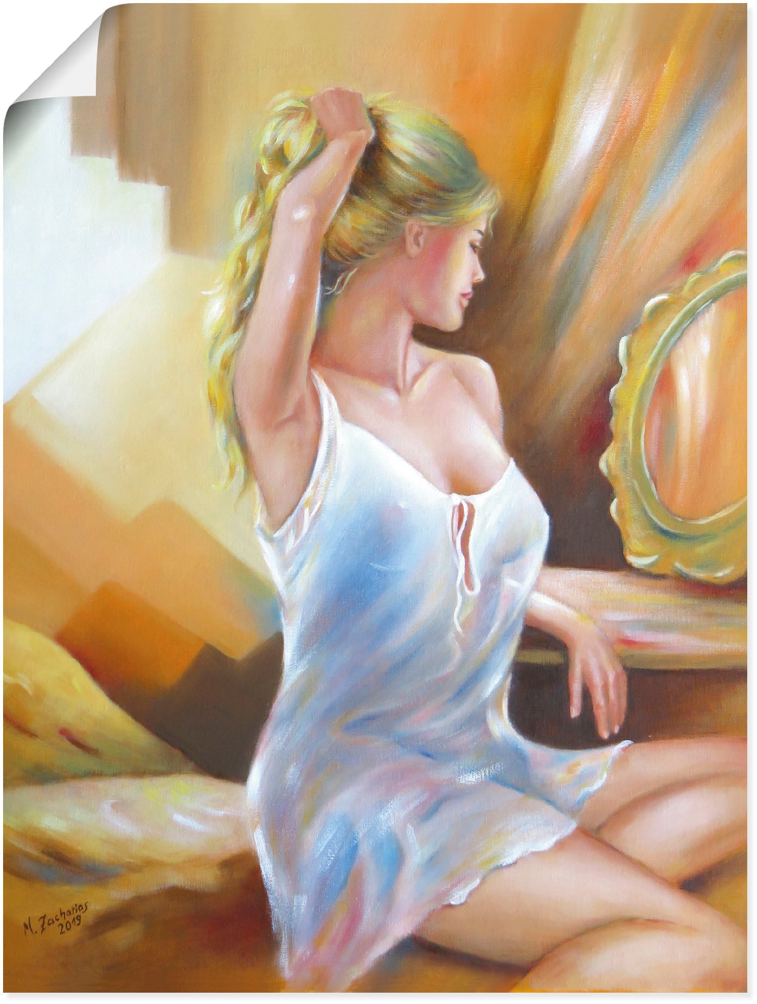 Image of Artland Poster "Sexy Frau am Spiegel" Erotische Bilder 1 Stk. tlg. ohne Rahmen