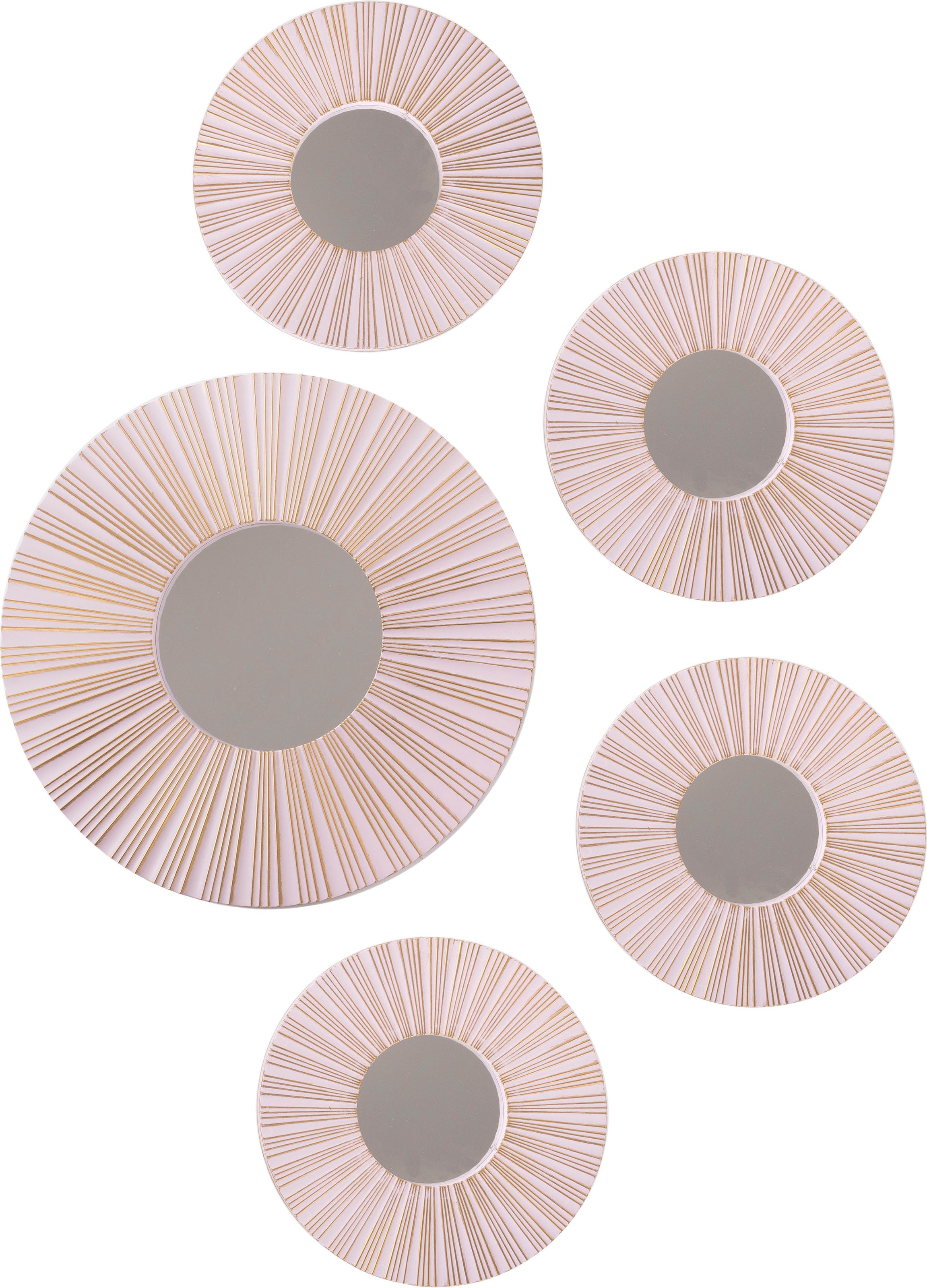Myflair Möbel & Accessoires Dekospiegel "5tlg.Wanddekoset" Wandspiegel, Wanddeko, rund, 1x Ø 40 cm & 4x Ø 25 cm, Wohnzimmer