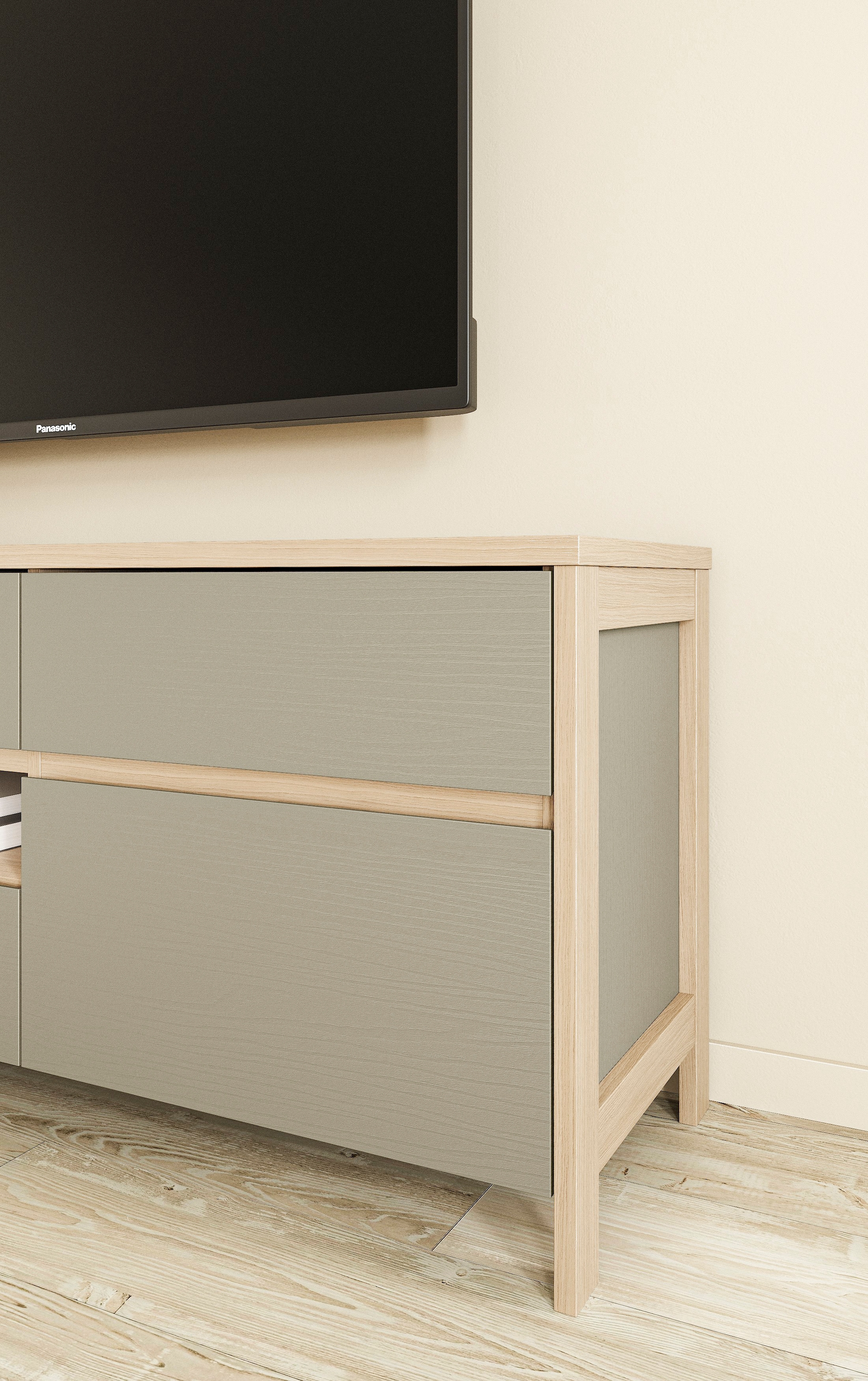 Home affaire TV-Schrank »Stranda, moderner TV-Unterschrank, Kommode im Scandi-Style, Lowboard«, Rahmenoptik, ausreichend Stauraum, vielseitig einsetzbar, 193 cm breit