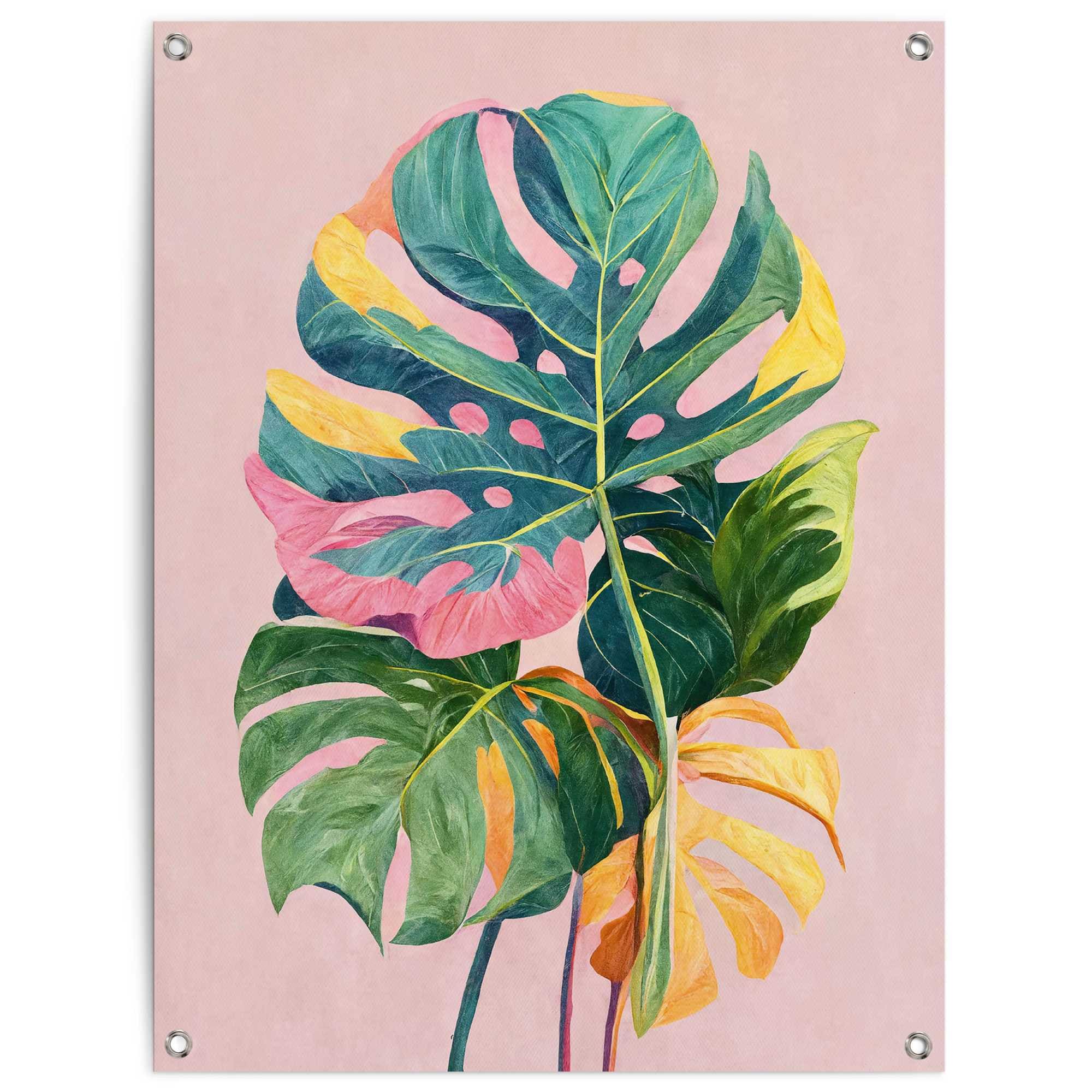 Image of Reinders Poster "Summer Leafs" Garten - Monstera - Mehrfarbig - Leinwand - Blumen und Pflanzen