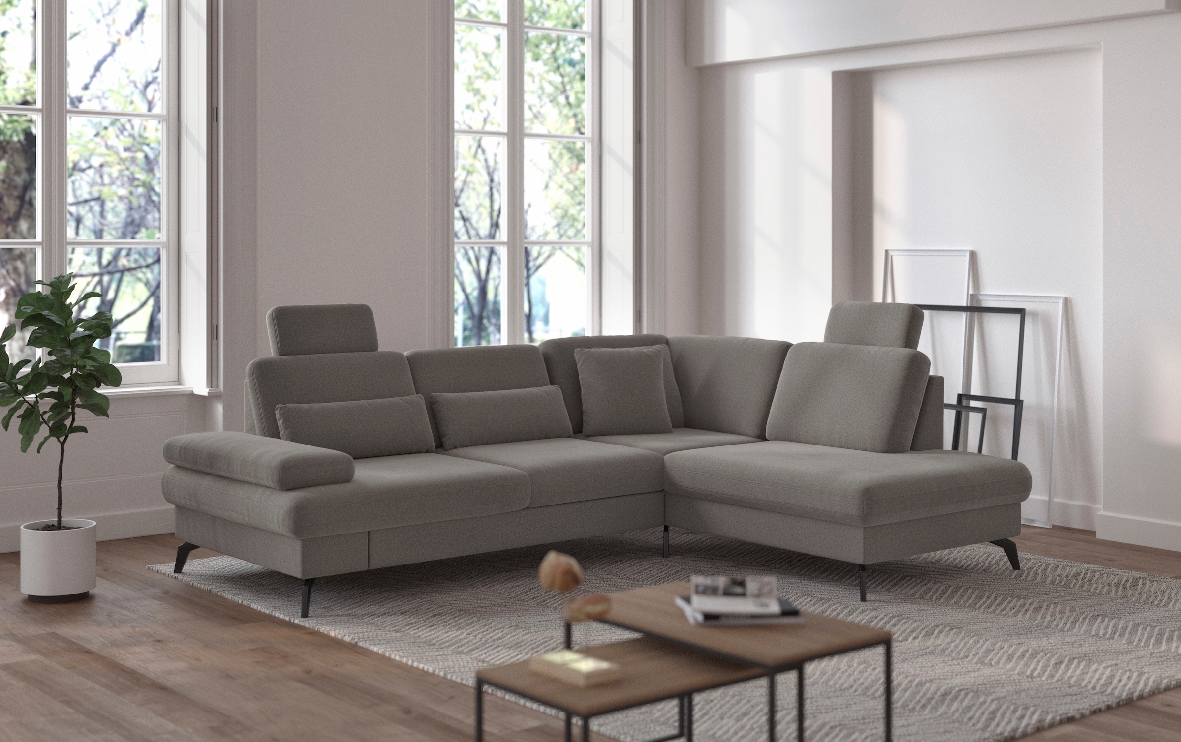 sit&more Canapé d'angle »Morris L-Form, inkl. Sitztiefenverstellung« wahlweise mit Armteilverstellung, Bettfunktion & Bettkasten