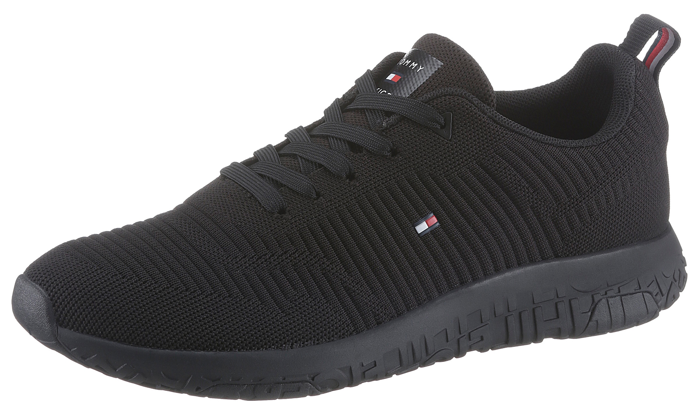 Image of Tommy Hilfiger Sneaker "CORPORATE KNIT RIB RUNNER", Freizeitschuh, Halbschuh, Schnürschuh mit seitlicher Logoflagge