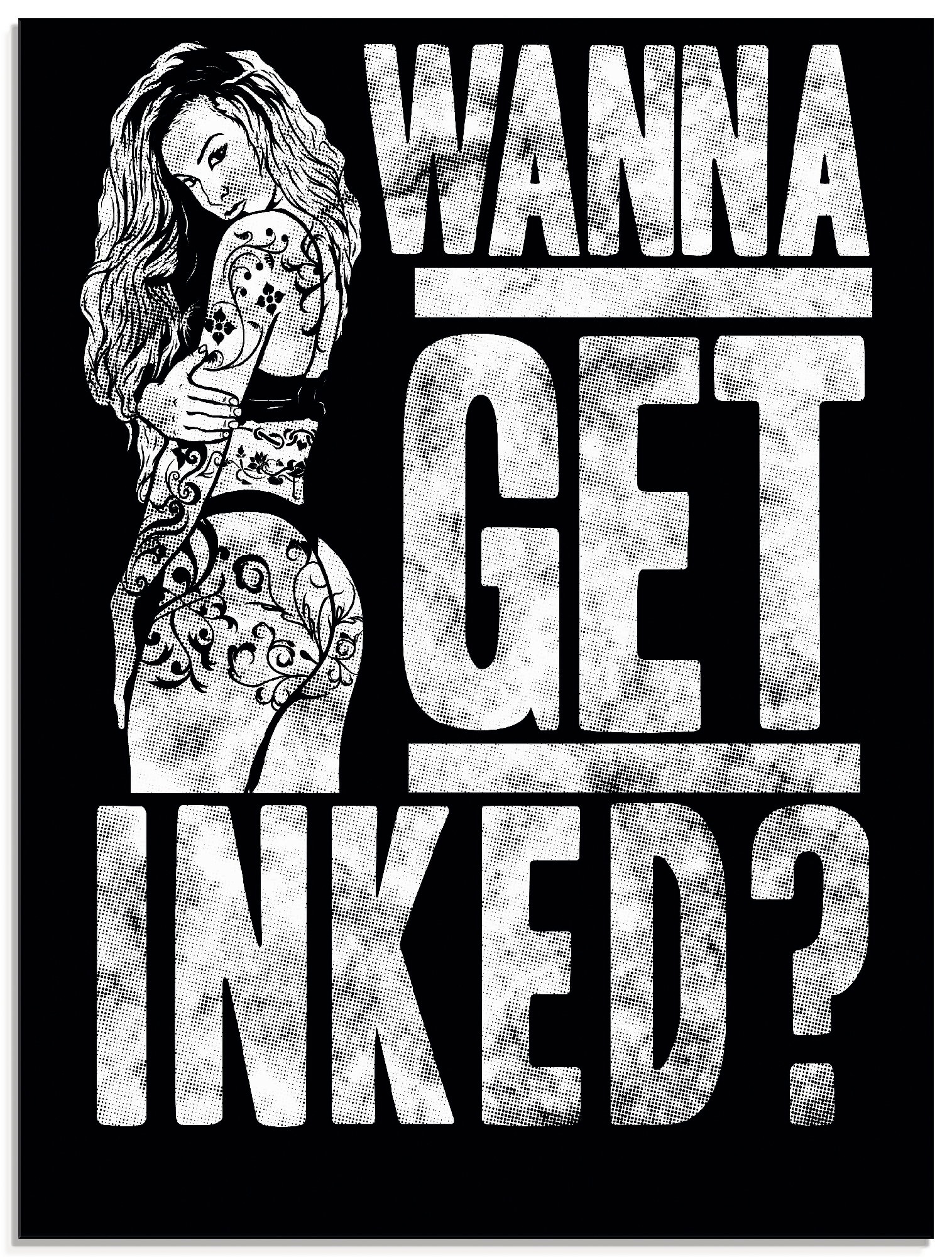 Image of Artland Glasbild »Tattoo Frau«, Sprüche & Texte, (1 St.) bei Ackermann Versand Schweiz