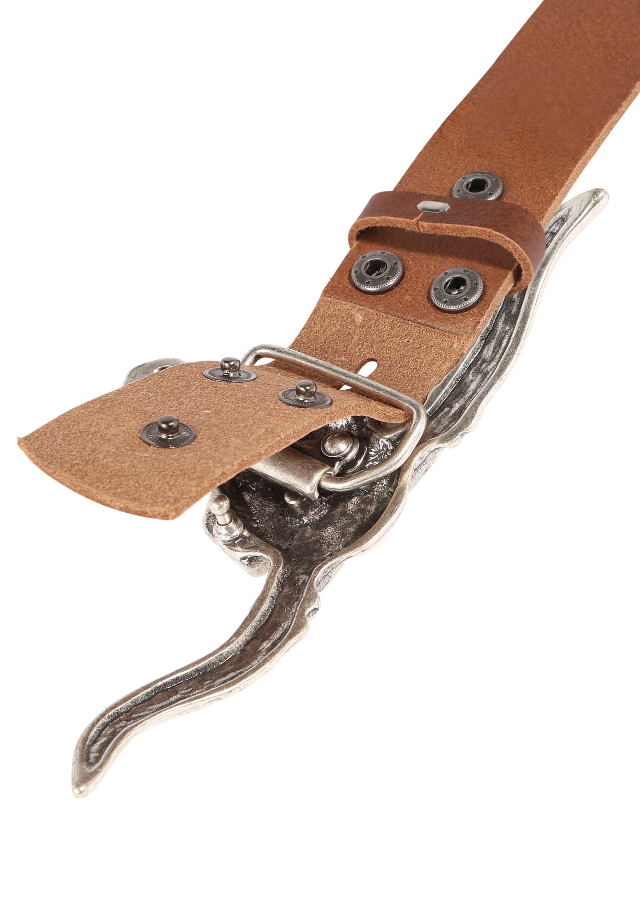 Rettungsring Gürtel Ledergürtel mit austauschbarer Schliesse »Büffelkopf«