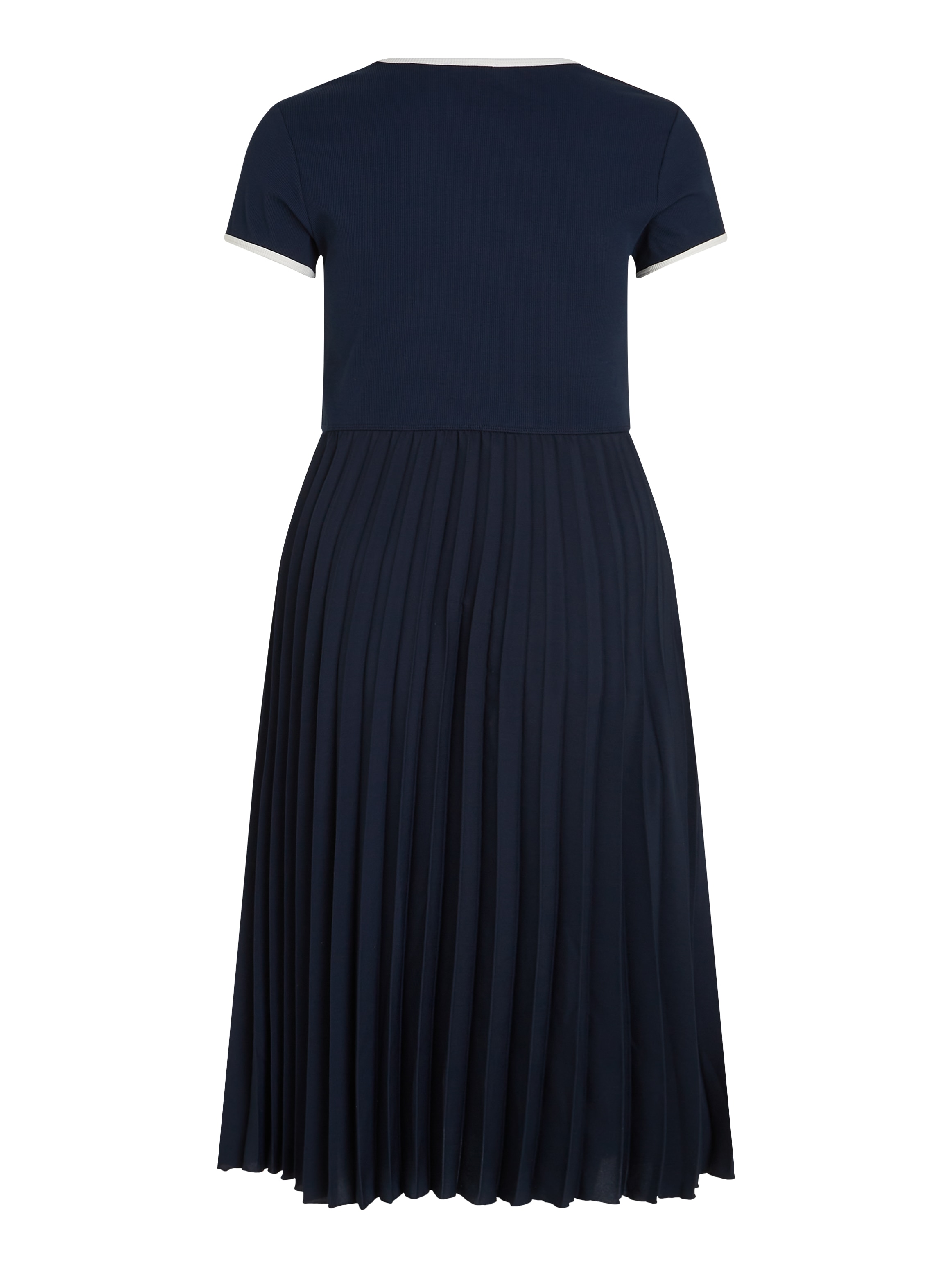 Tommy Hilfiger Curve Blusenkleid »CRV CONTRAST SOFT V-NK DRESS«, in Grossen Grössen, mit tiefem Rundausschnitt