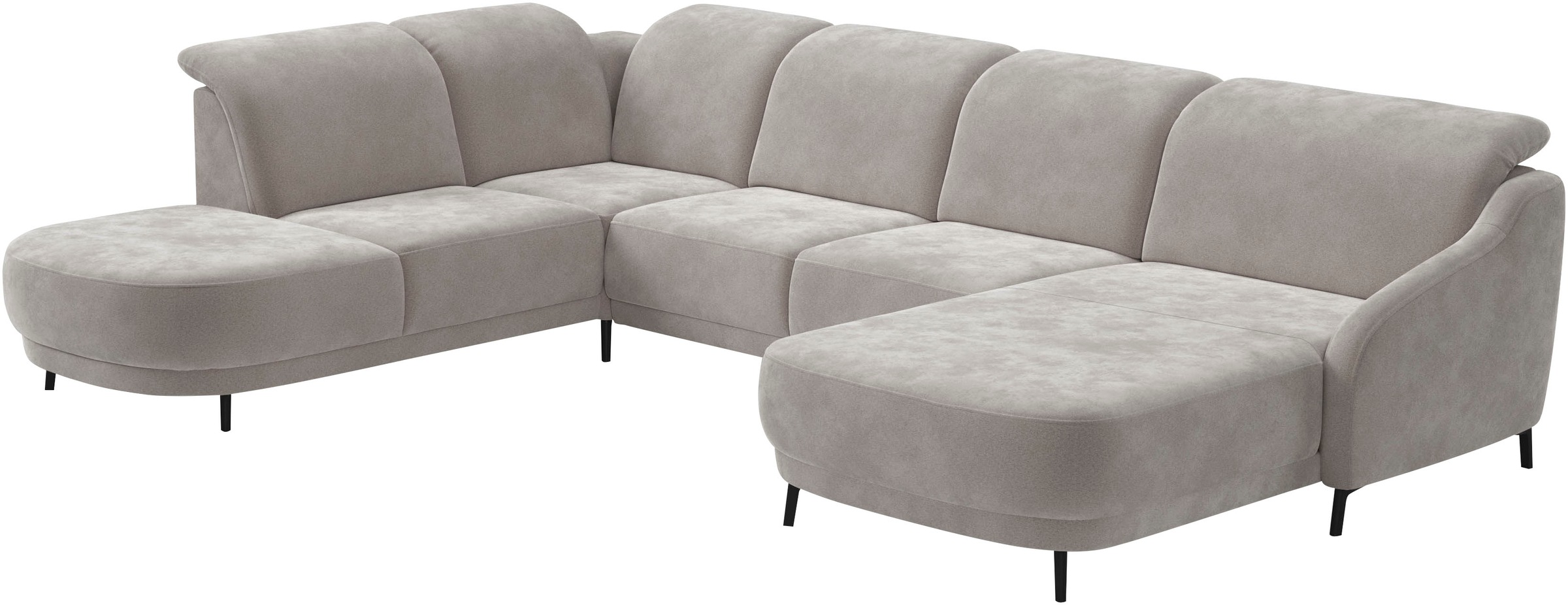 sit&more Wohnlandschaft »Blues U-Form« inkl. Kopfteilverstellung, wahlweise mit Klapptisch und USB