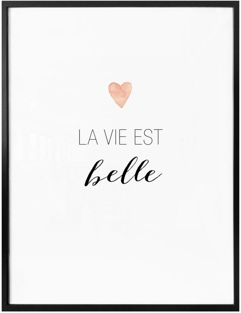 Wall-Art Poster »La vie est belle«, Schriftzug, (1 St.), Poster, Wandbild,  Bild, Wandposter günstig kaufen