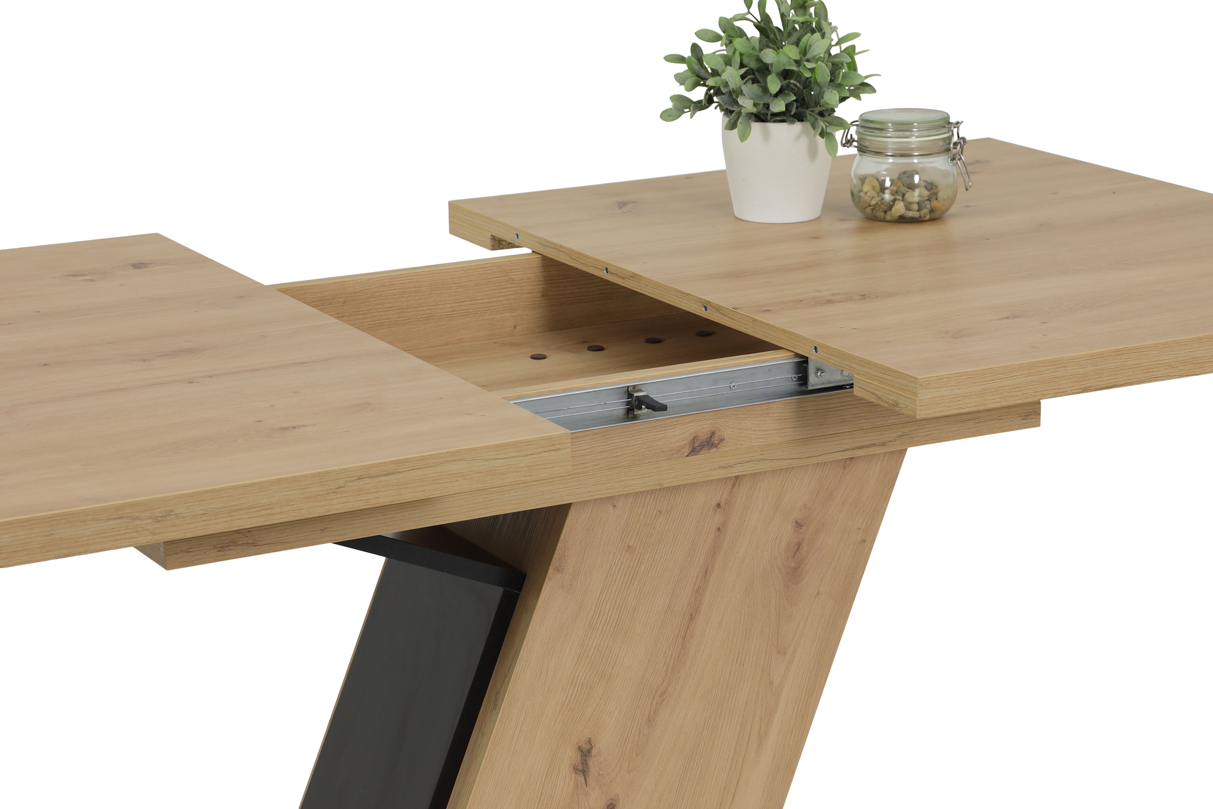 HELA Ensemble de salle à manger »GESA« 1 Tisch / 4 Stühle, 5 cuis tlg. Tischplatte ausziehbar, Stuhl 360 Grad drehbar