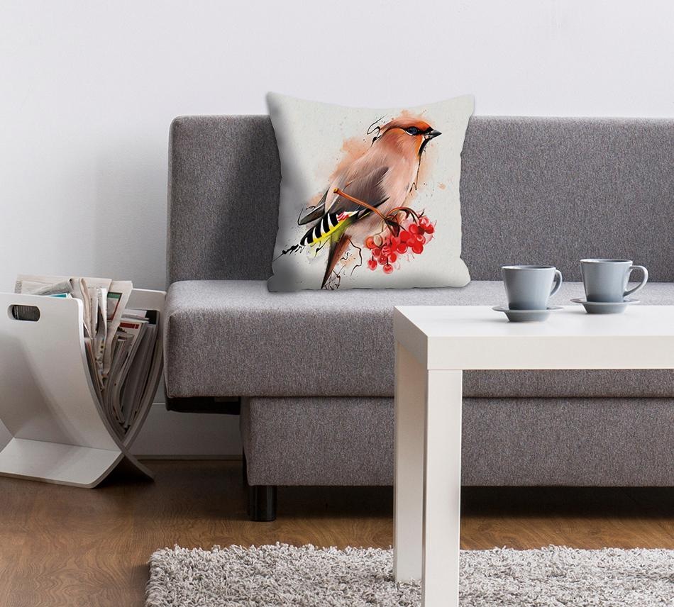 queence Dekokissen ""Vogel"" Kissenhülle ohne Füllung, 1 Stück
