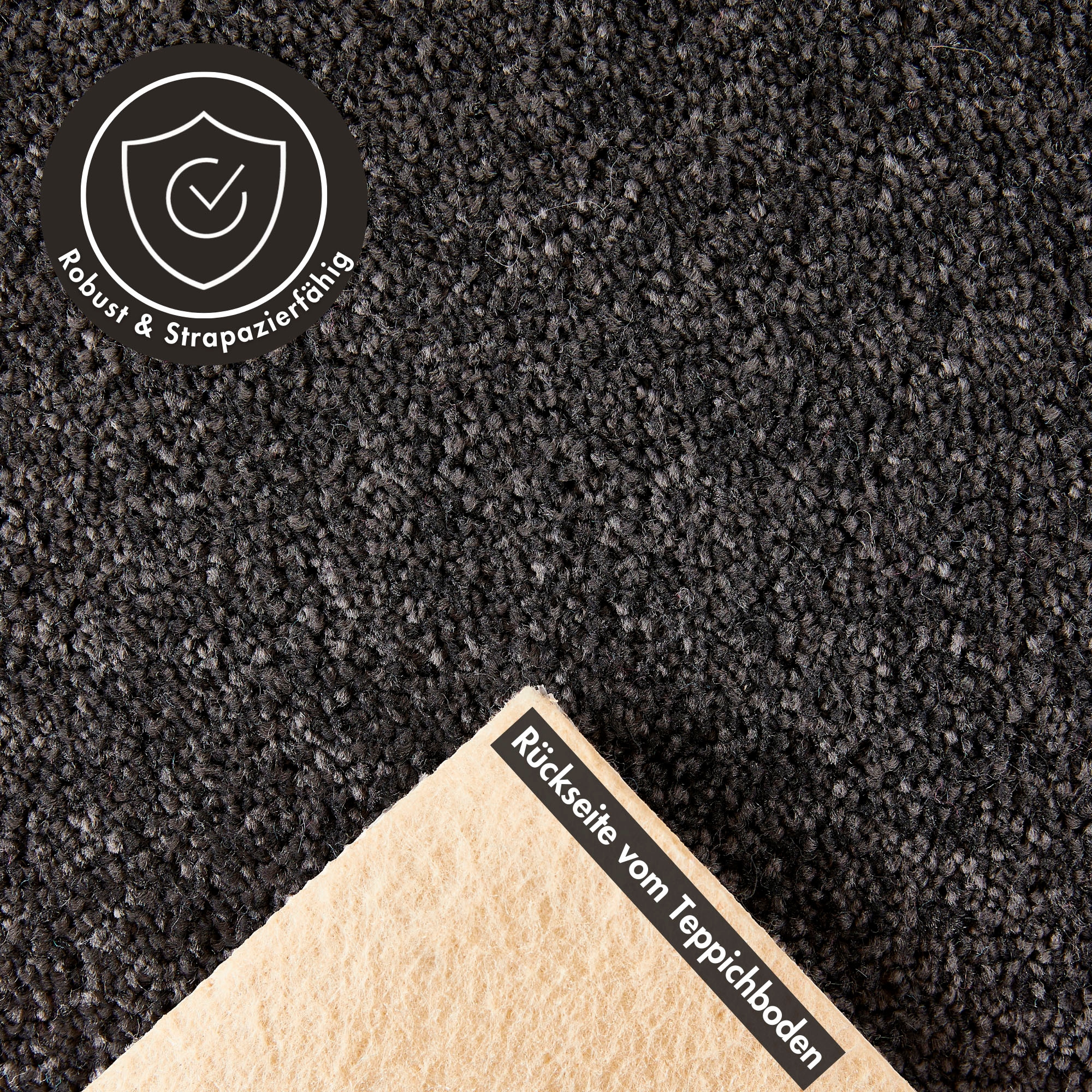 Andiamo Teppichboden »Sophie, Frisee-Velours, Made in Netherlands«, rechteckig, 12 mm Höhe, Uni Farben, Breite 400 cm oder 500 cm, strapazierfähig & pflegeleicht