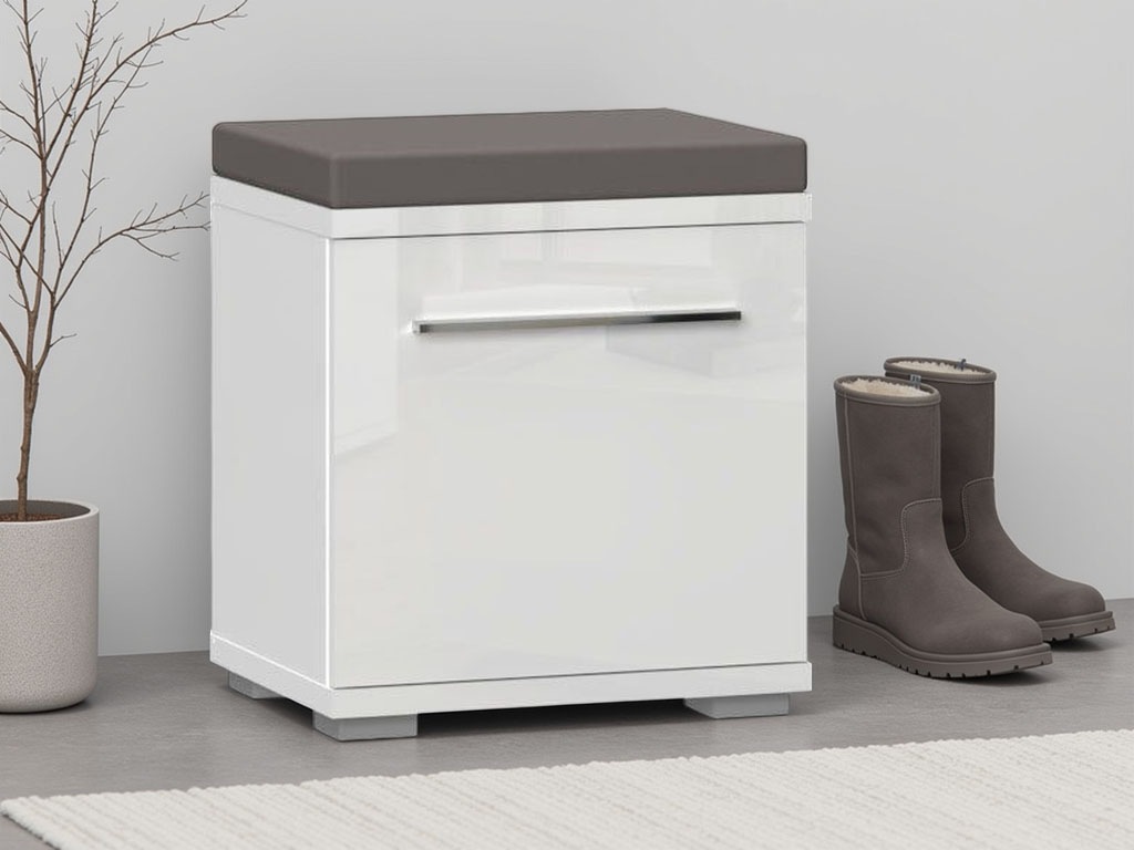Image of GOODproduct Schuhbank "Piano, Sitzbank inkl. Polsterkissen" (H/B/T): 53/46/35cm, UV lackiert, hochglänzend, Soft-Close Funktion