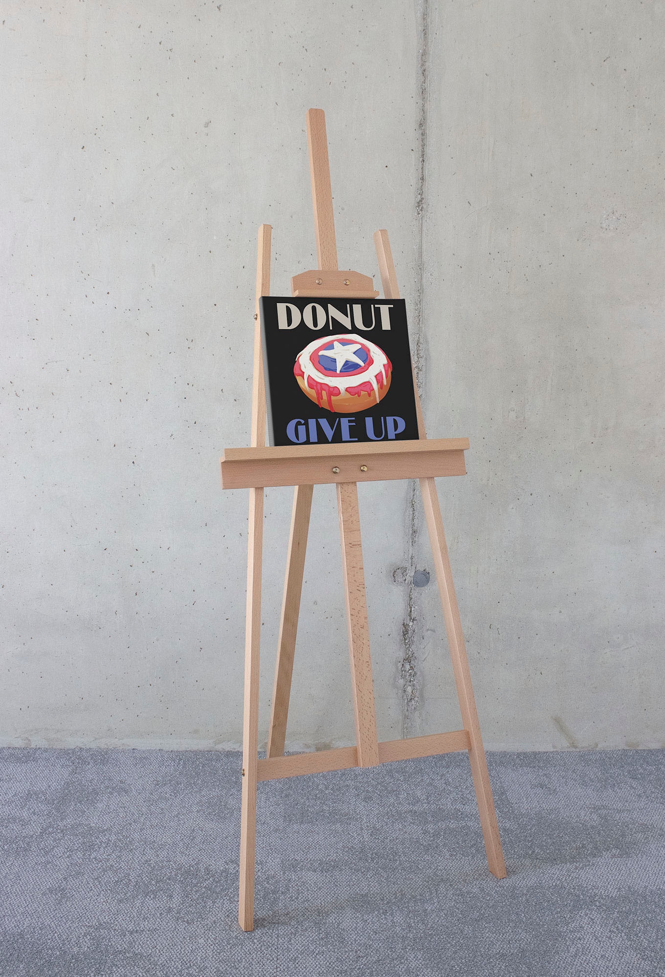 Image of Komar Leinwandbild "Donut give up - Grösse 30 x 30 cm" Disney 30 x 30 cm (Breite x Höhe), 1 Stk. tlg. Keilrahmenbild mit Echtholzrahmen, Kinderzimmer