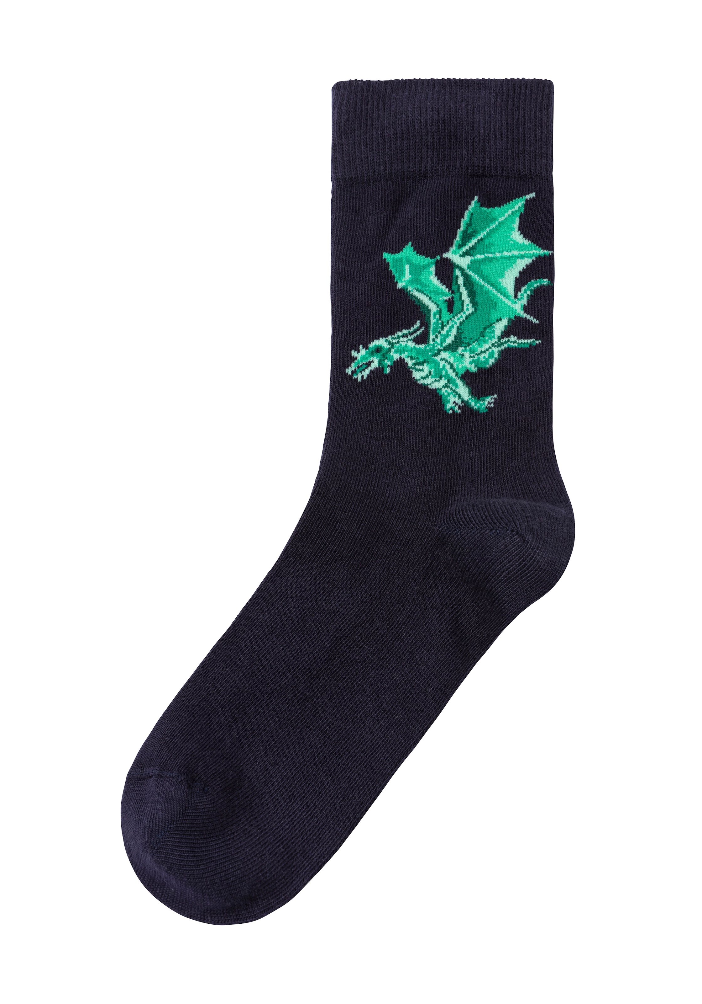 H.I.S Socken, (5 Paar), mit unterschiedlichen Drachen Motiven