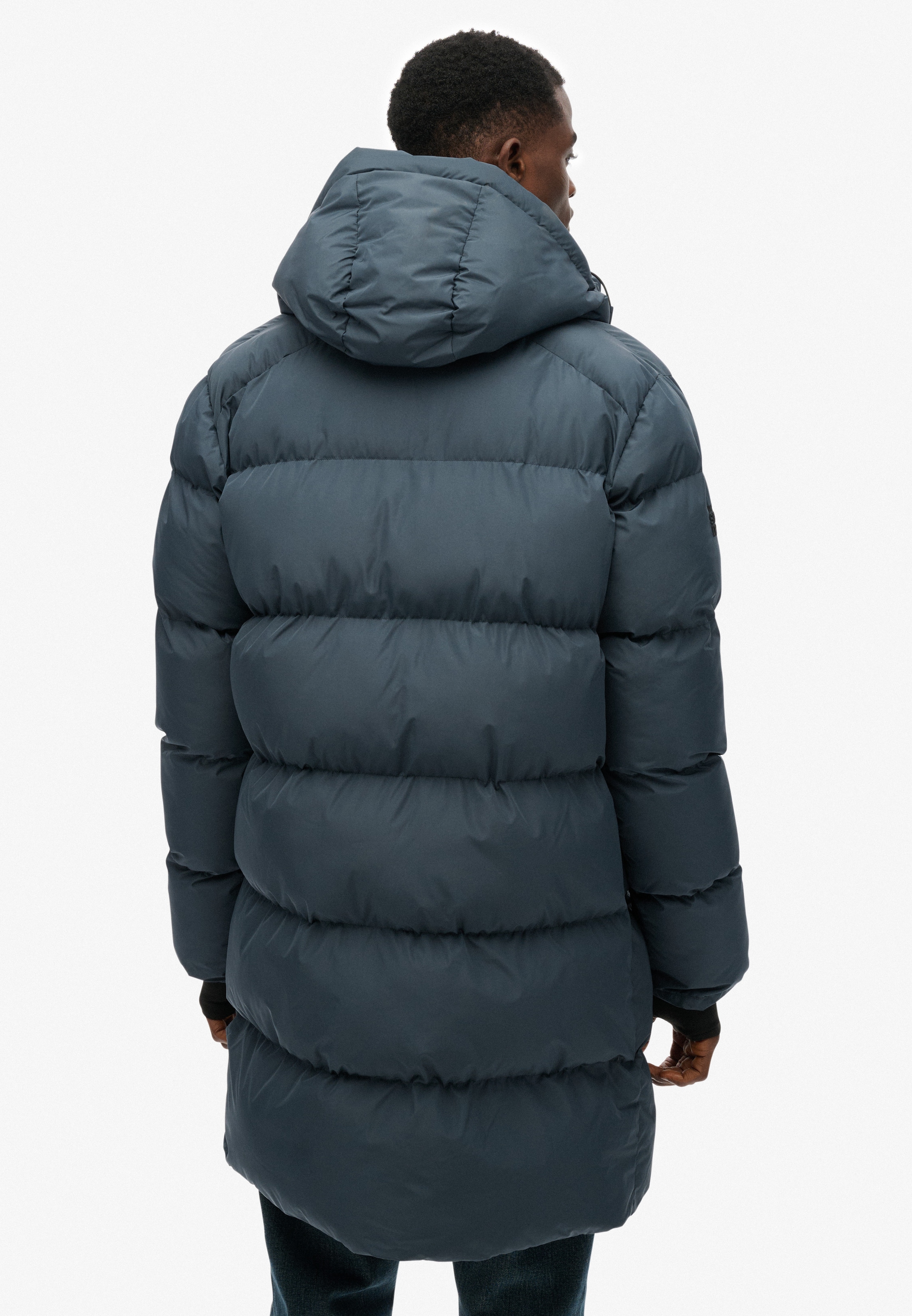 Superdry Steppjacke »HOODED SPORTS PUFFER MID JKT« mit Kapuze Kunstfaser, relaxed fit