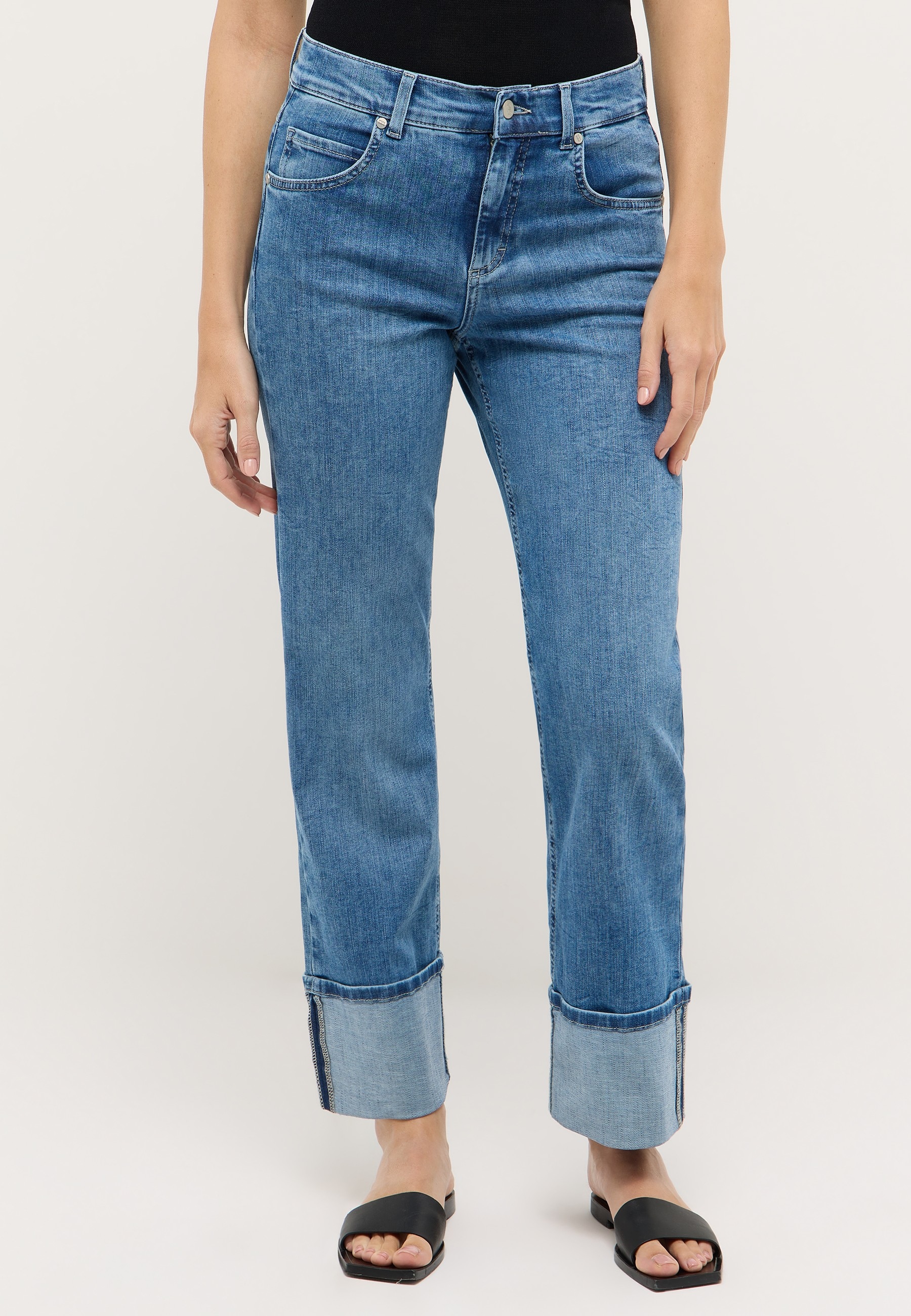 Image of ANGELS Straight-Jeans "LARA TU" mit umgeschlagenem Bein