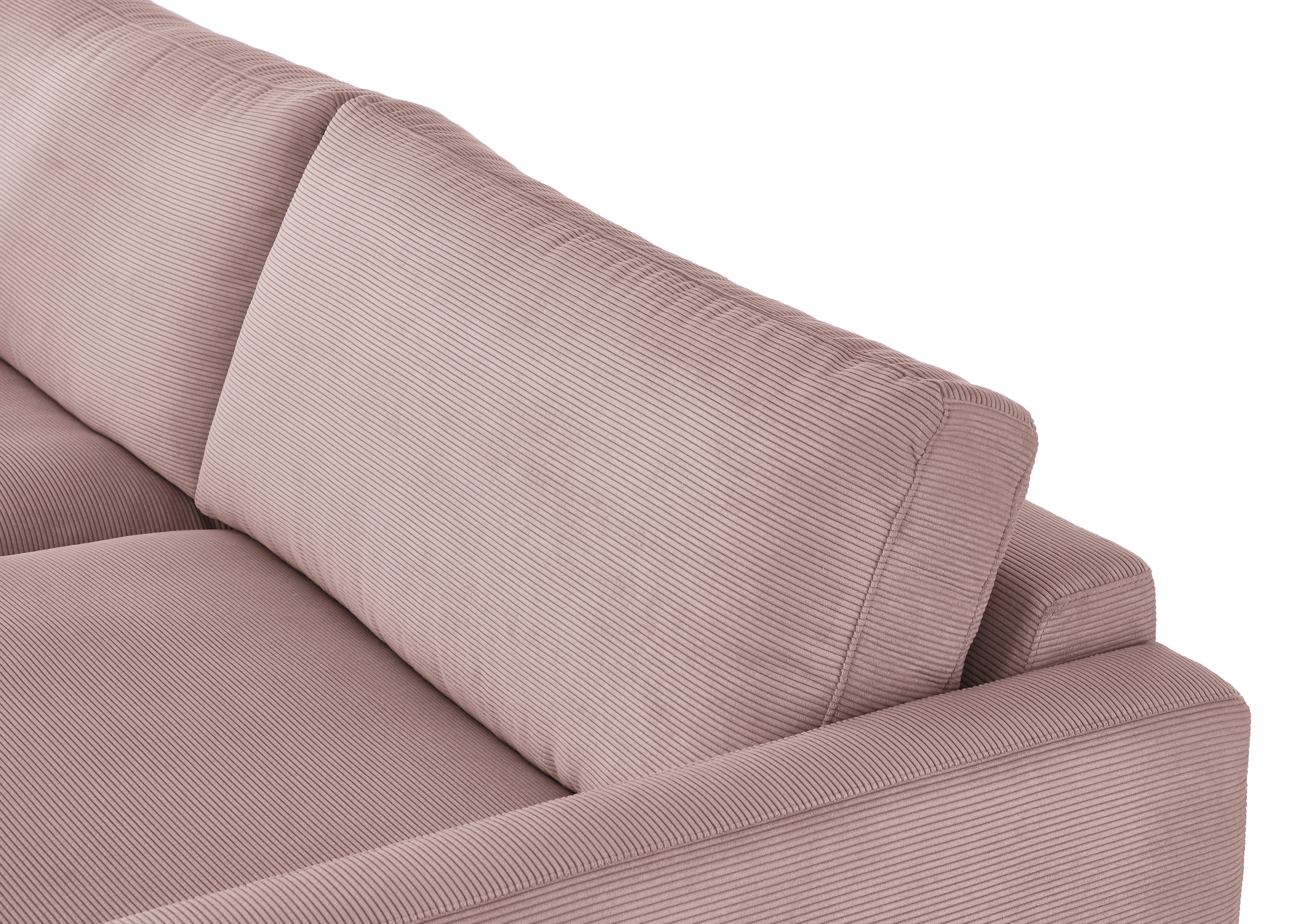 Home affaire Canapé d'angle »Downtown, B/T/H: 272/190/84 cm L-Form« confort d’assise doux aussi en velours côtelé et bouclé, incl. coussin décoratif