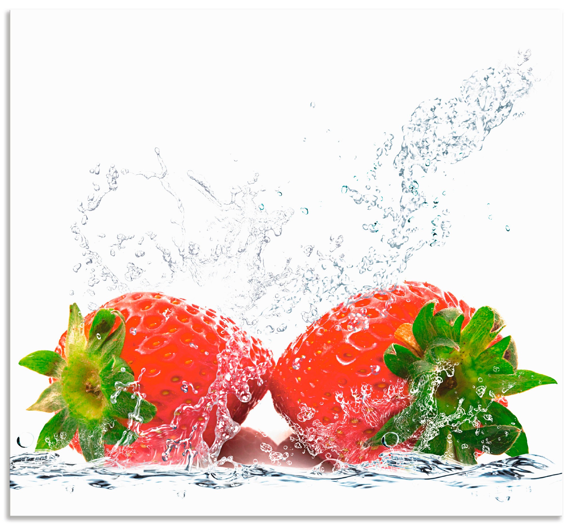 Image of Artland Küchenrückwand »Erdbeeren mit Spritzwasser«, (1 tlg.), selbstklebend in vielen Grössen - Spritzschutz Küche hinter Herd u. Spüle als Wandschutz vor Fett, Wasser u. Schmutz - Rückwand, Wandverkleidung aus Alu bei Ackermann Versand Schweiz