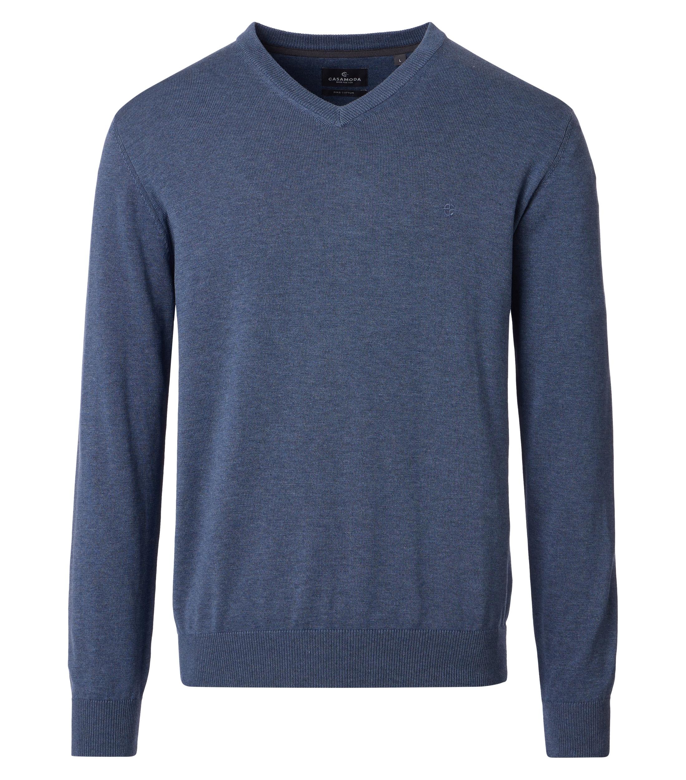 CASAMODA Strickpullover »Pullover« Baumwolle / V-Ausschnitt / Unifarben