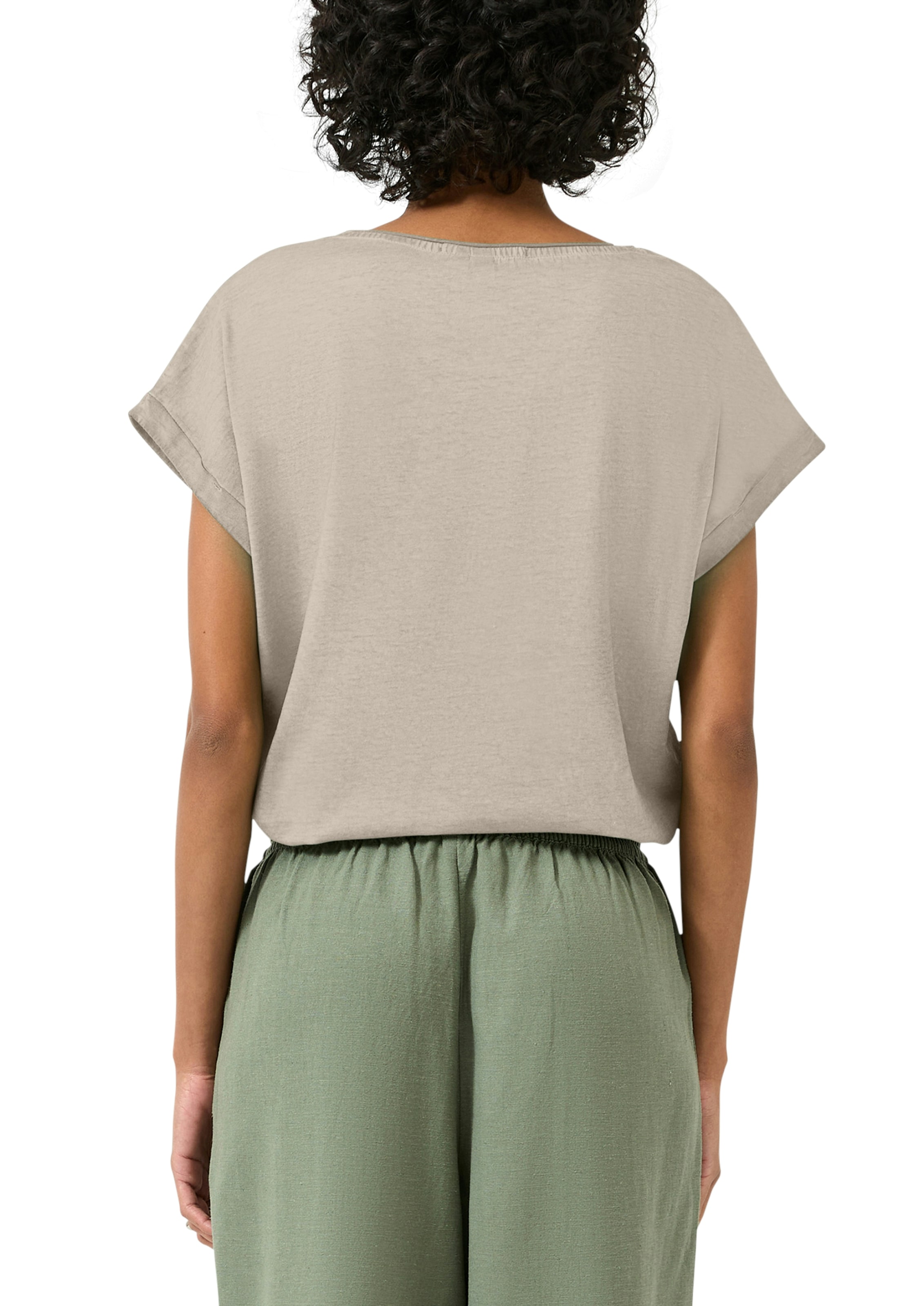QS Shirt à col rond avec grand imprimé