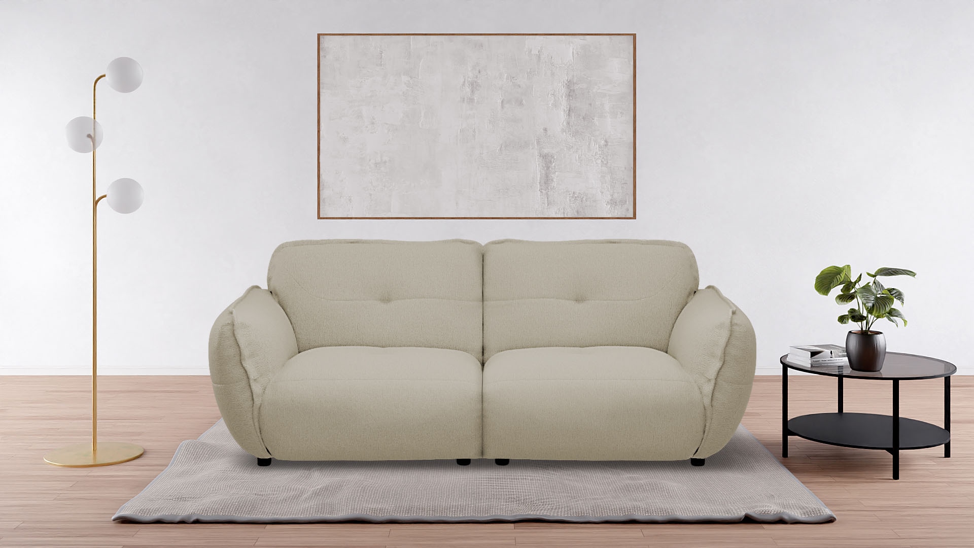 Image of BETYPE 3-Sitzer "Be Fluffy moderner Love Seat, XXL Sofa, Mega Sofa" Softes Sitzgefühl, moderne Kedernaht, hochwertiger Bezug