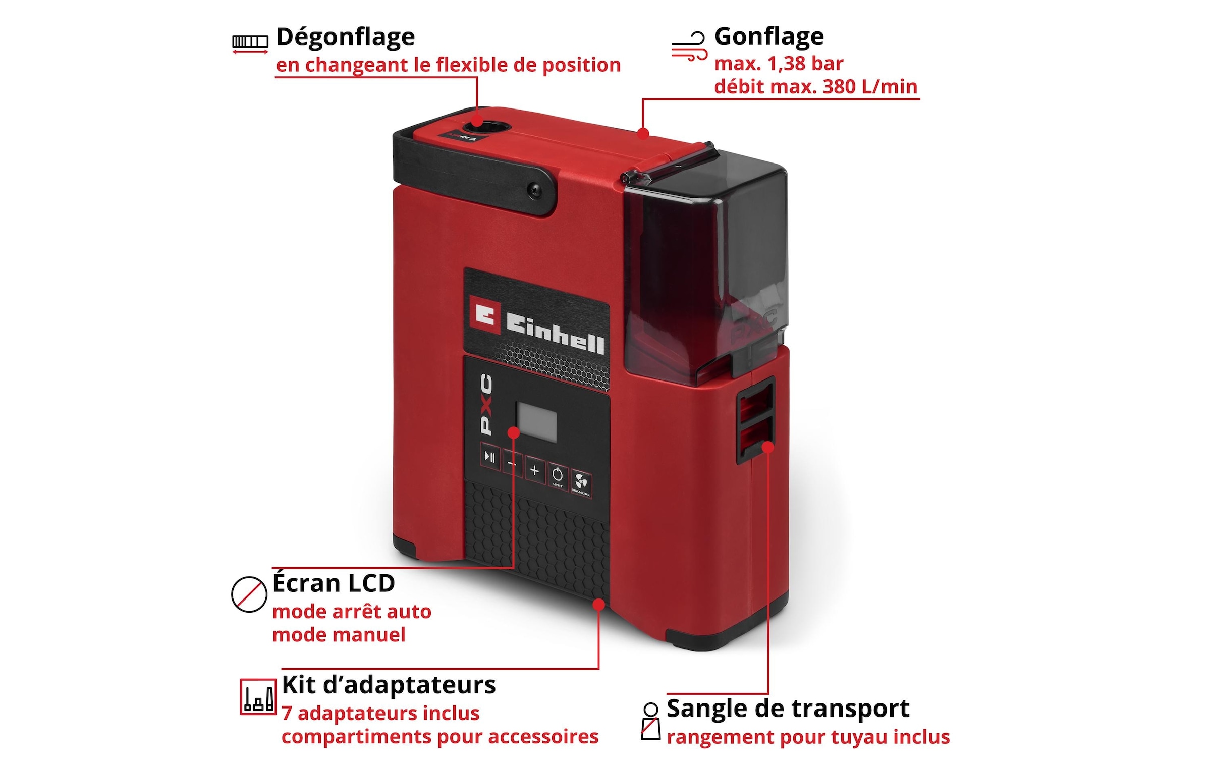 Einhell Compresseur »Einhell Akku-SUP-Kompressor 18/380 Solo 1.38 bar, 380 l/min«