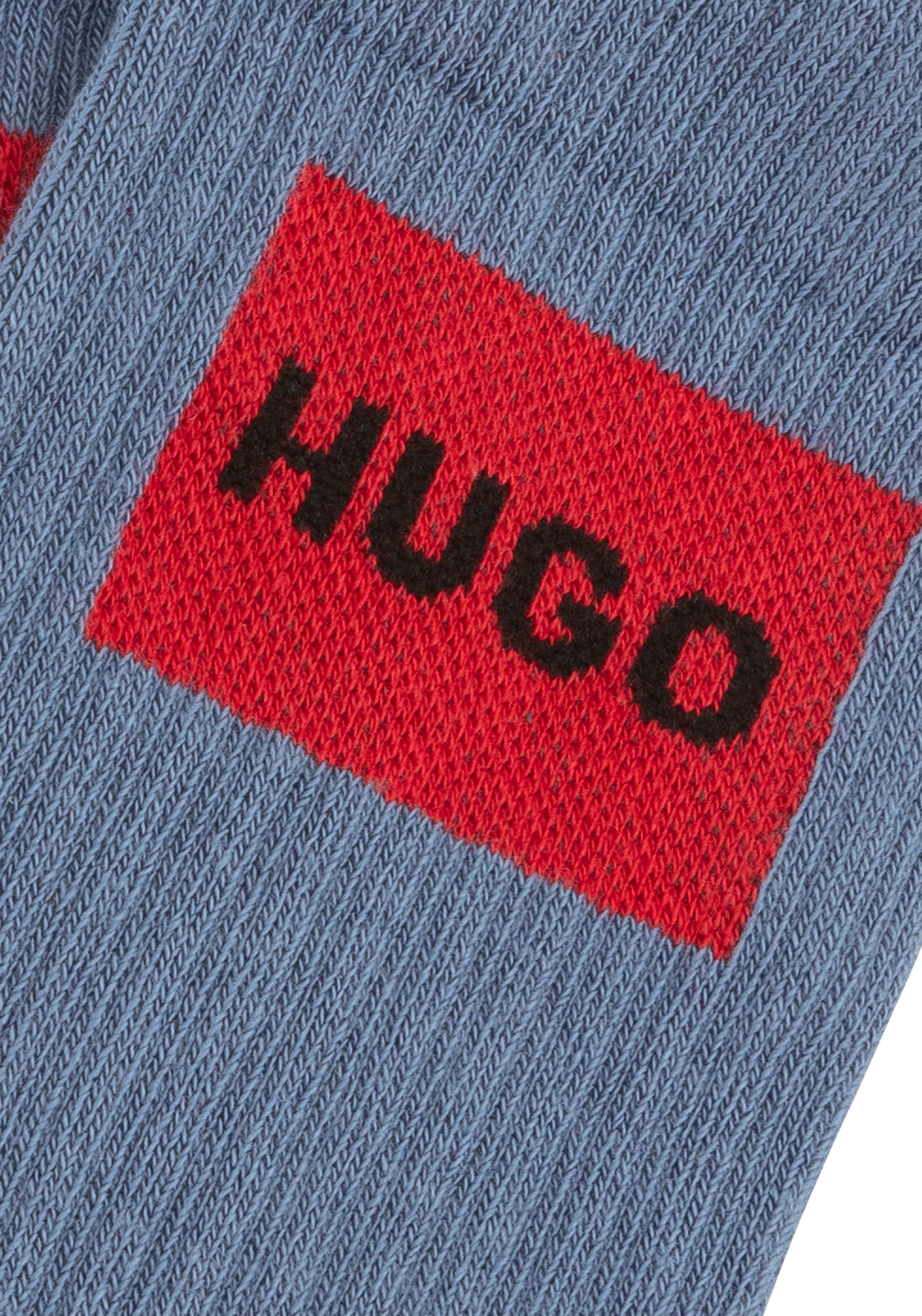 HUGO Underwear Socken »2P QS RIB LAB COL CC«, (Packung, 2 Paar, 2er Pack), mit eingestricktem HUGO BOSS Logo