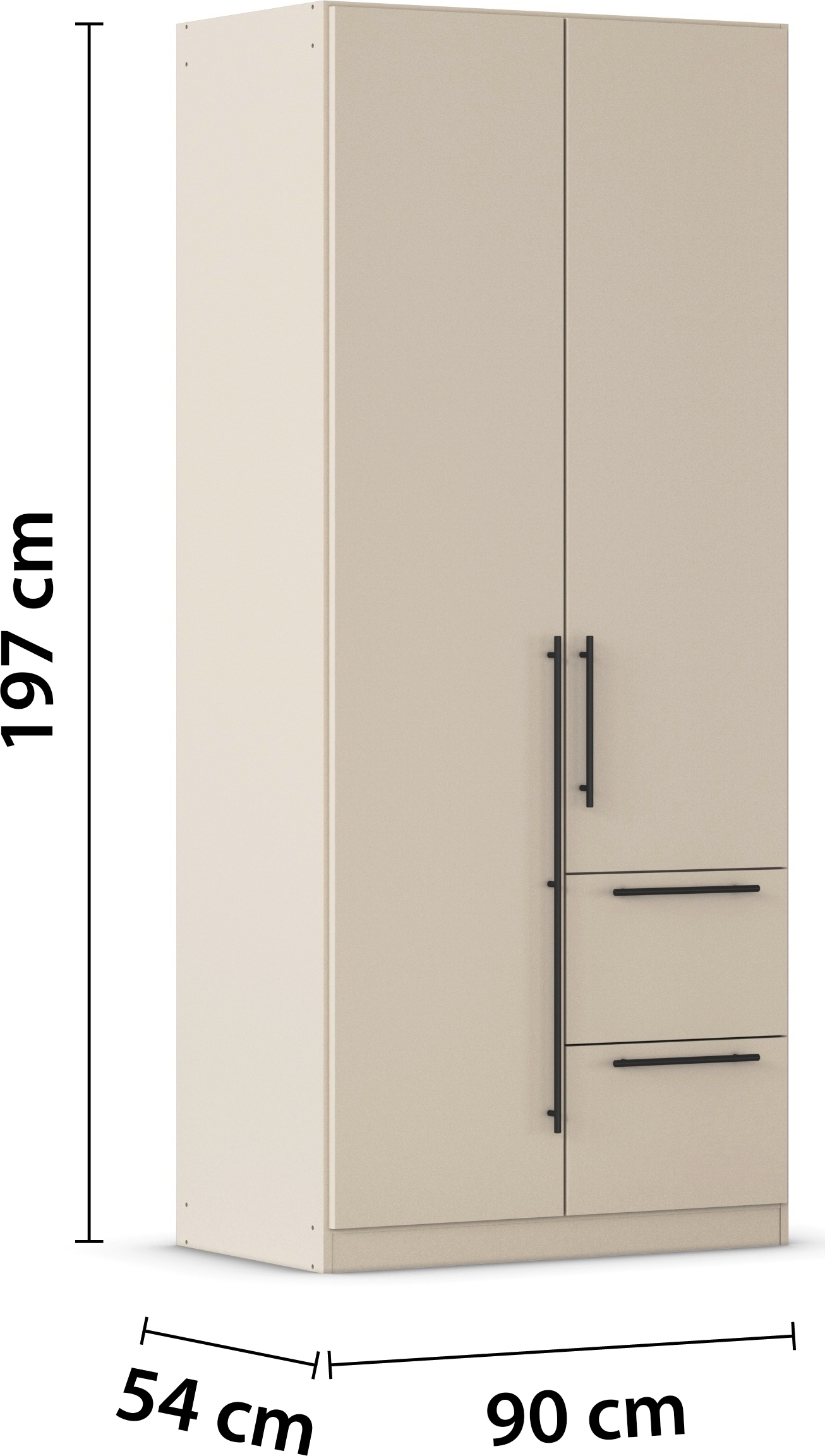 GOODproduct Kleiderschrank »Mehrzweckschrank Aktenschrank Möbel Mietswohnung Schlafzimmer AVOLA« 3 verschiedene Ausstattungen BASIC/CLASSIC/PREMIUM (inkl. SOFT-CLOSE),  mit hochwertigen Stangengriffen aus Metall in Schwarz MADE IN GERMANY