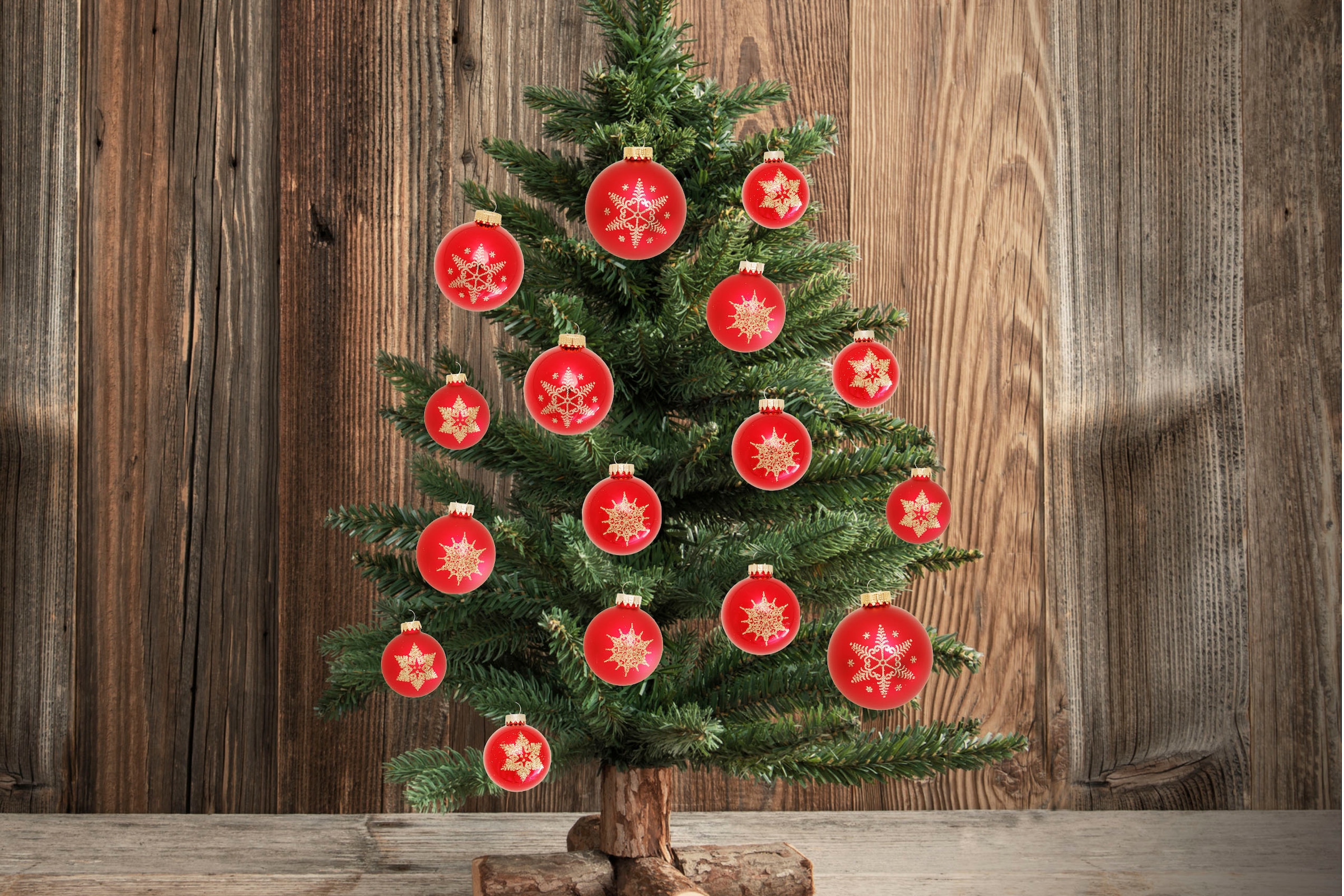 Krebs Glas Lauscha Weihnachtsbaumkugel »Schneeflocke rot« Weihnachtsdeko, Christbaumschmuck, Christbaumkugeln aus Glas